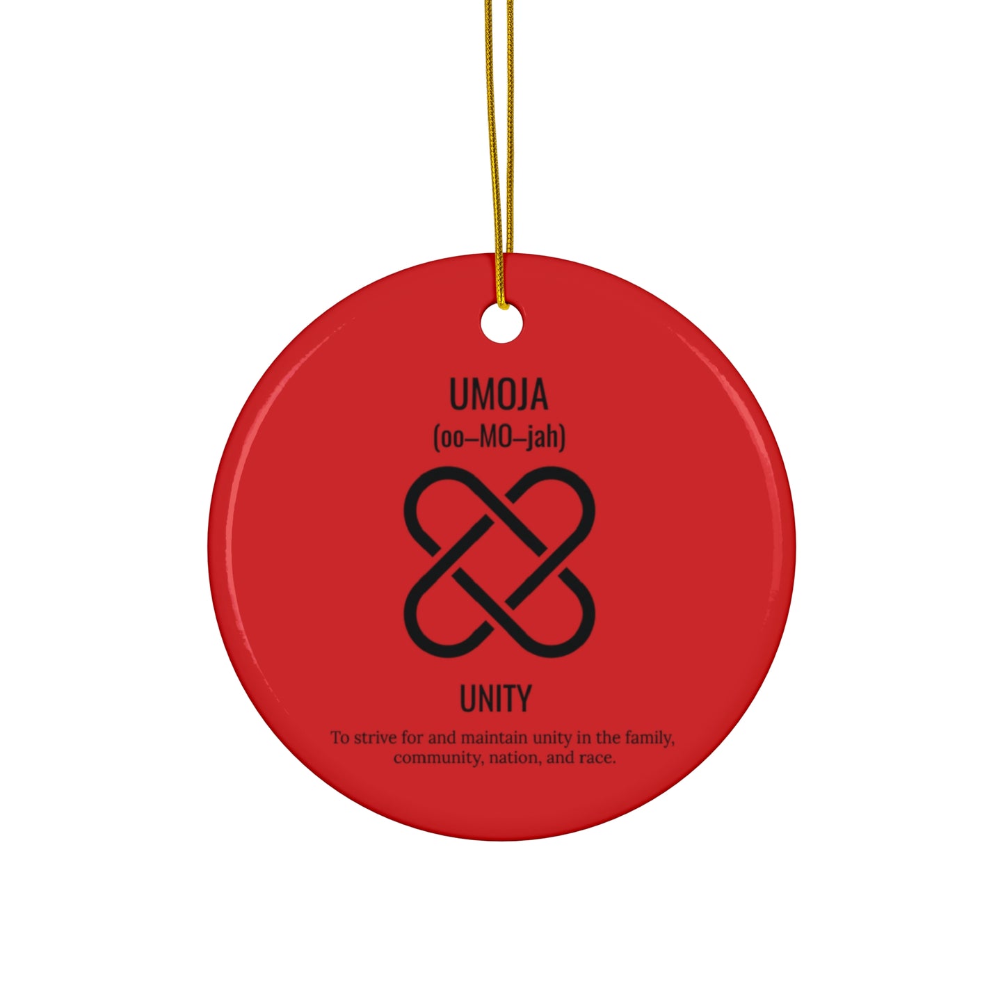 Umoja (Day 1) |Unity | Circle or Star Ornament | (Red) |