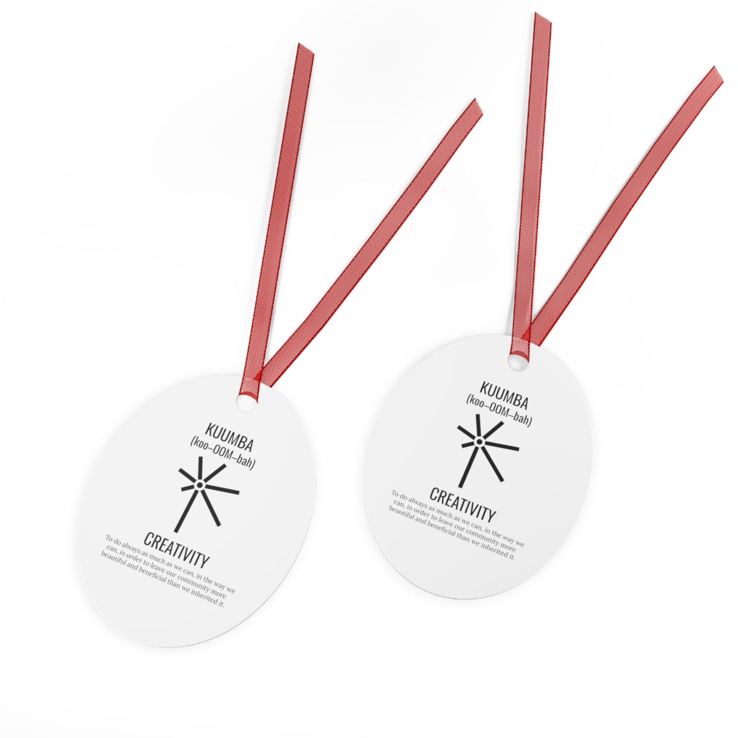 Kuumba (Day 6) | Creativity | Bell, Tree, Round or Oval Ornament |Metal|