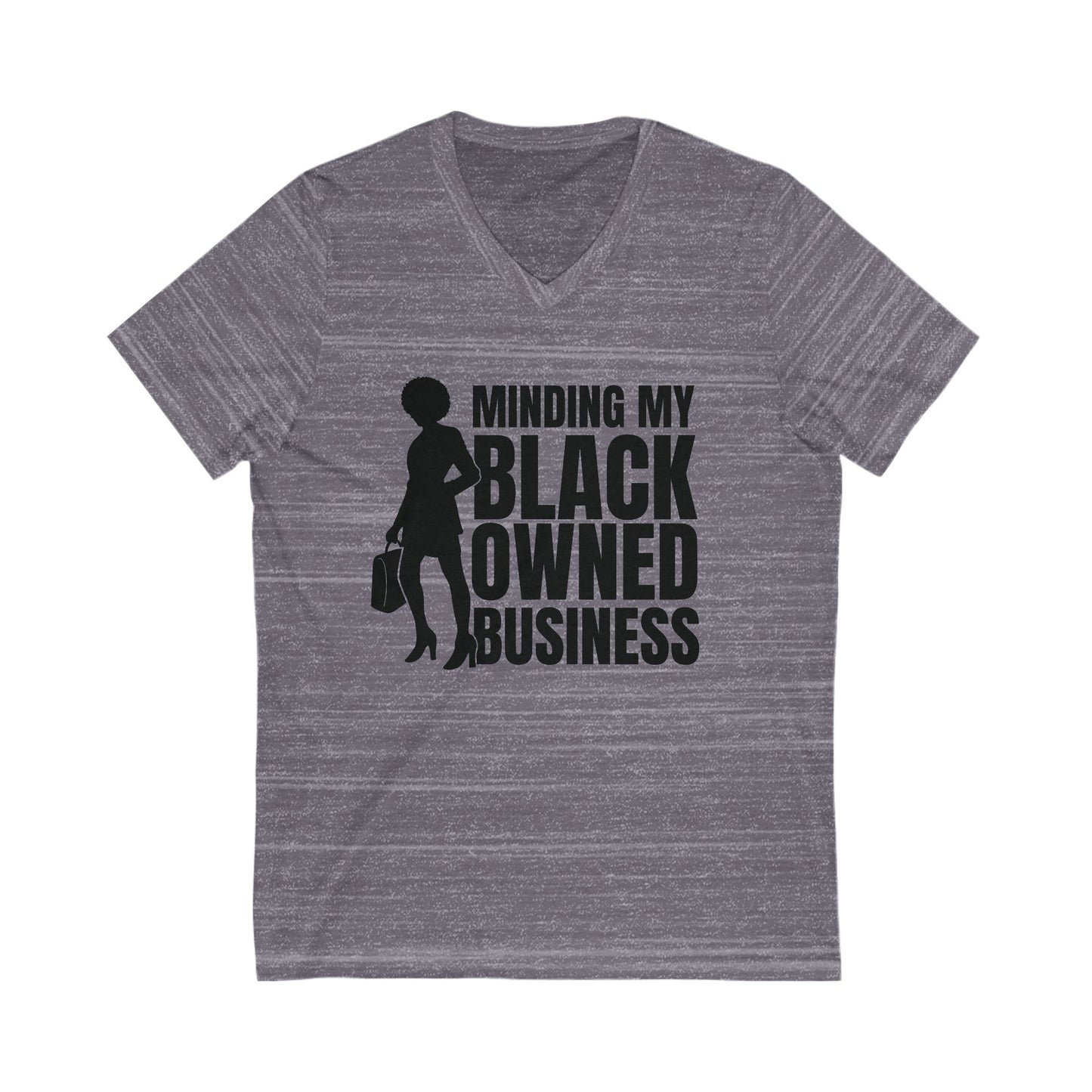 Minding My Black Owned Business | Version 1| Short Sleeve V-Neck Tee (Unisex)
