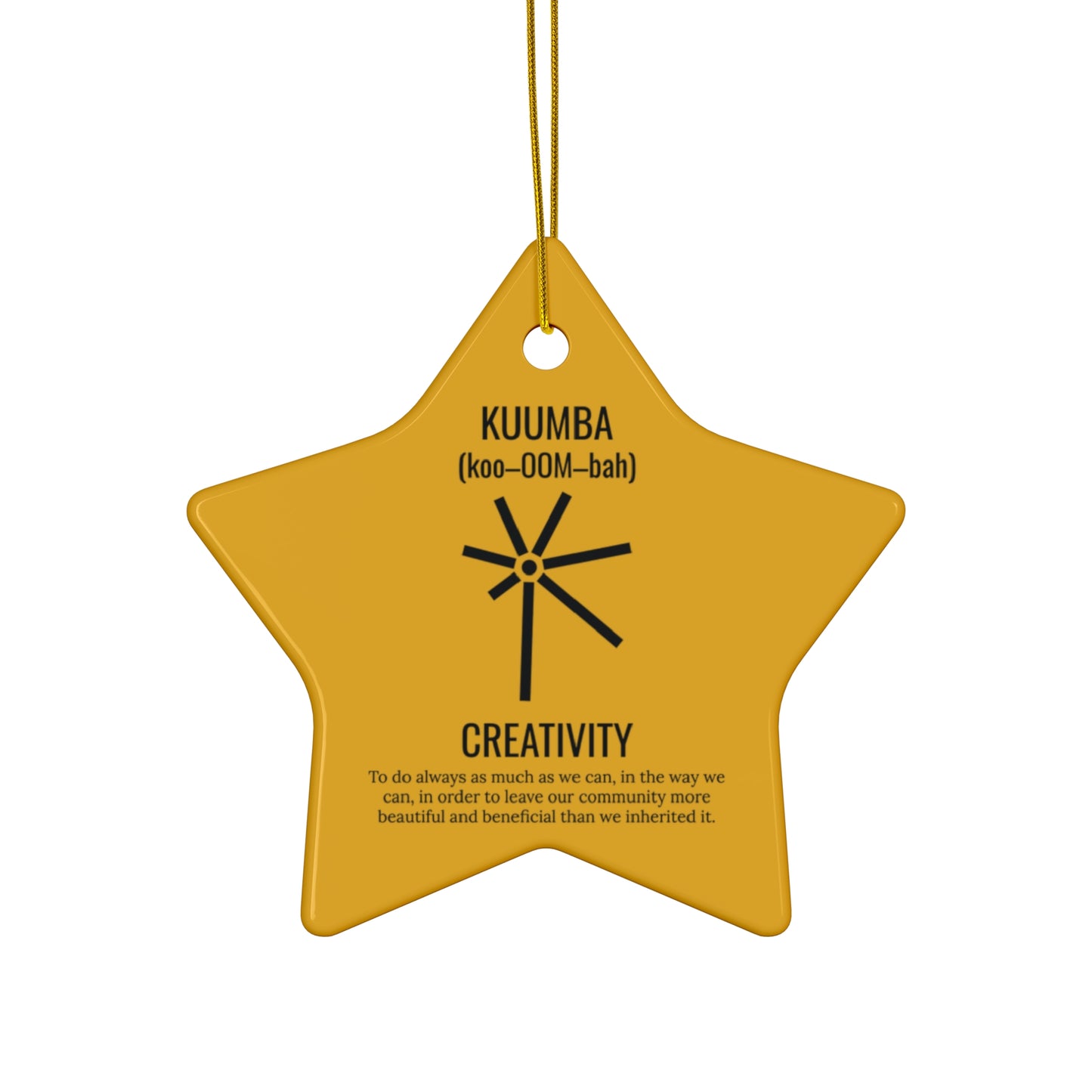 Kuumba (Day 6) | Creativity | Circle or Star Ornament | Yellow