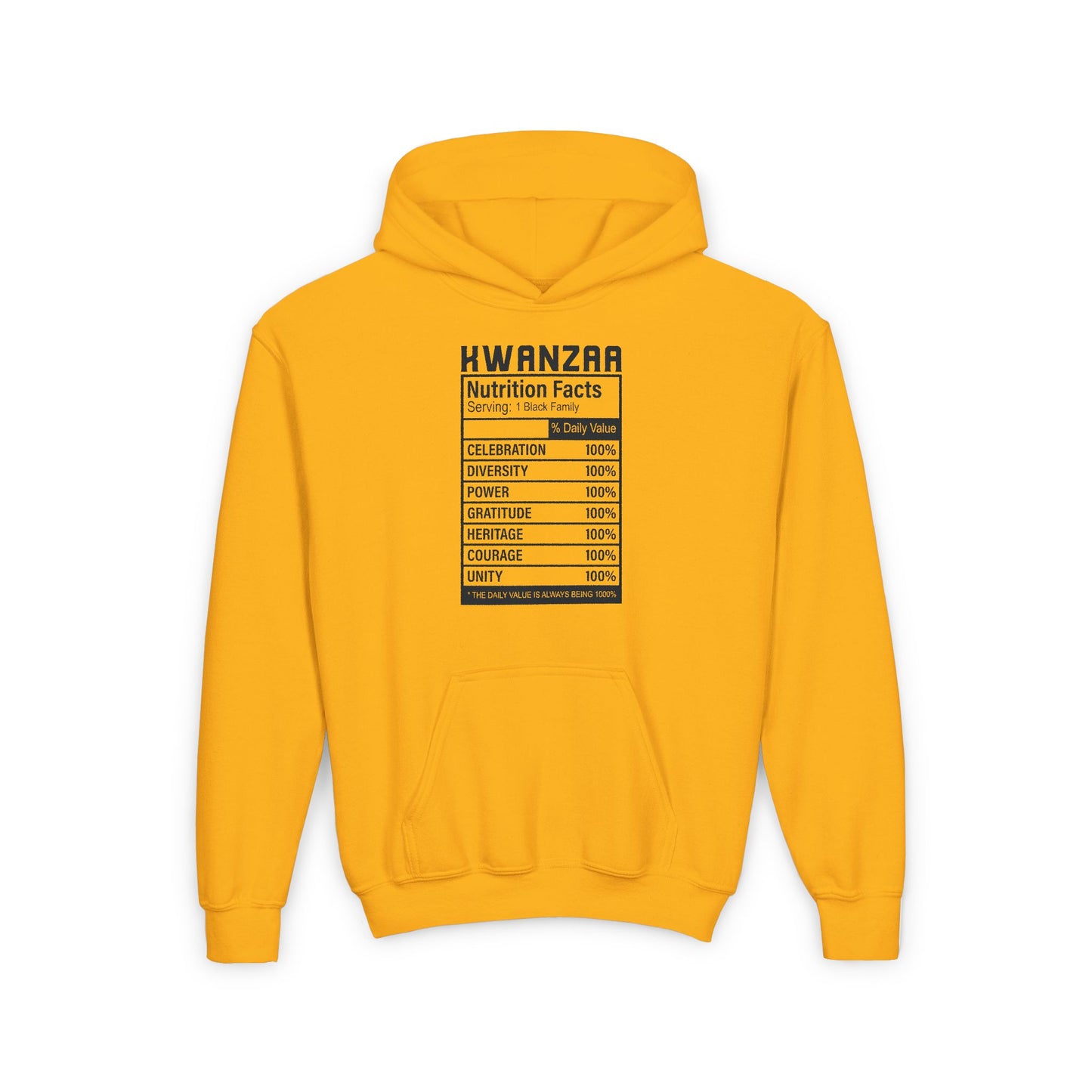 Kwanza Nutritional Facts | Youth Hooded Sweatshirt