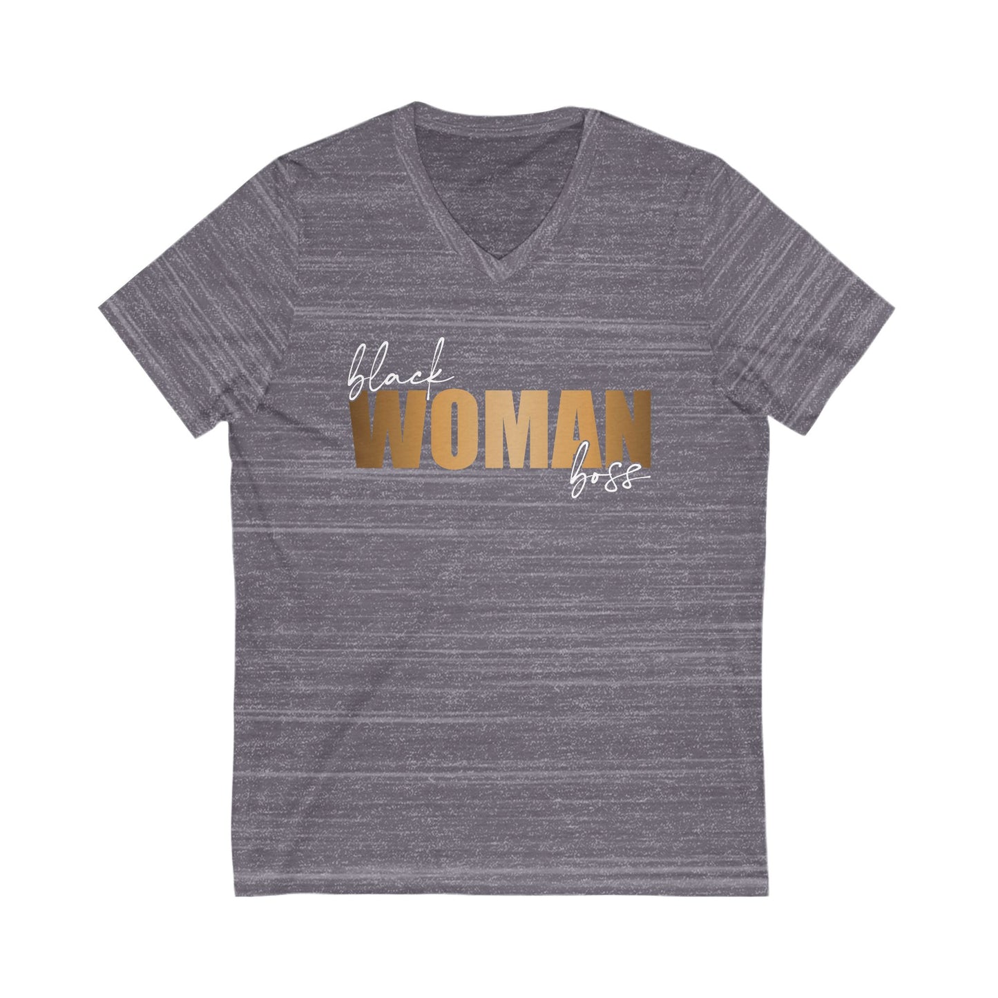 Black Woman Boss| Short Sleeve V-Neck Tee (Unisex)