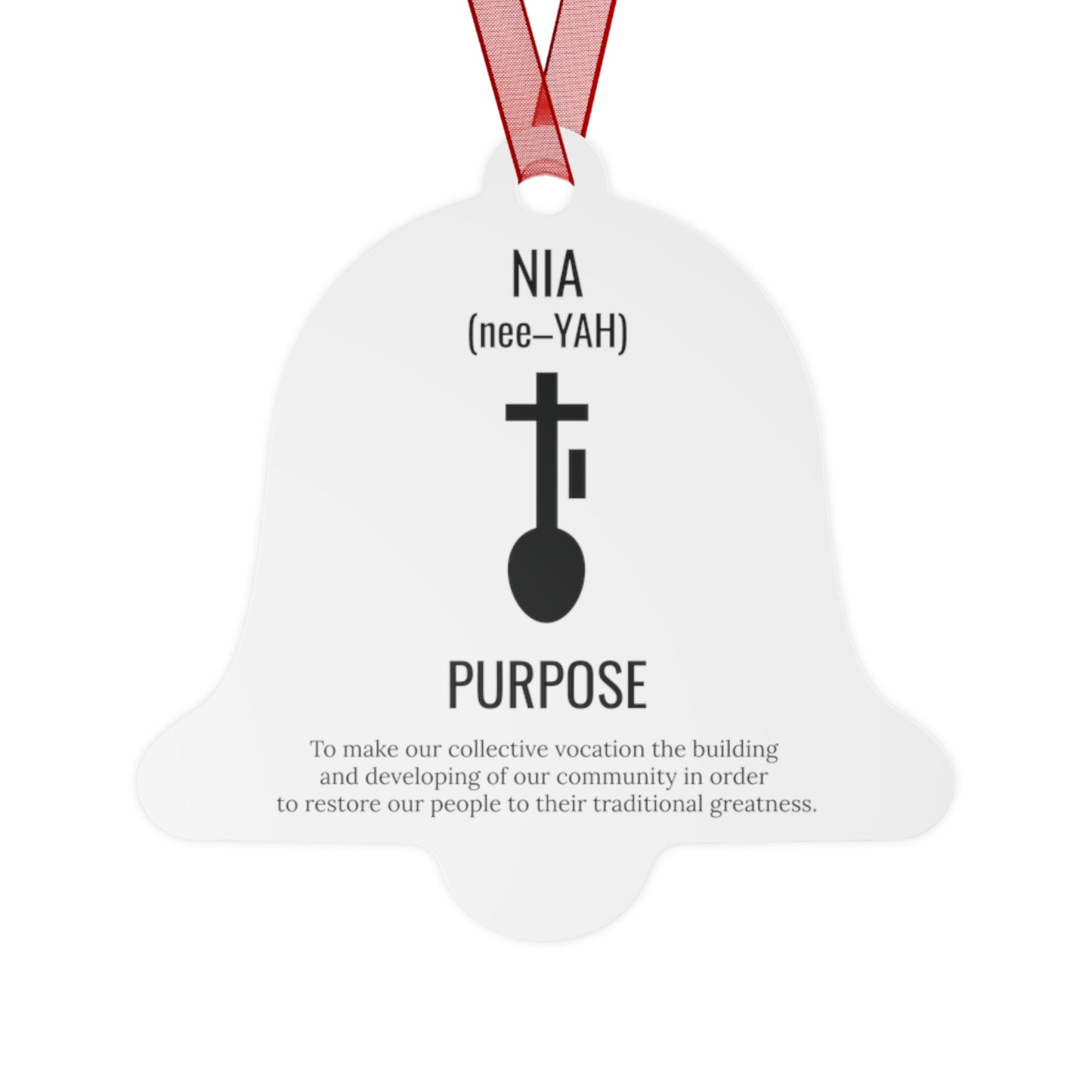 Nia (Day 5) | Purpose | Bell, Tree, Round or Oval Ornament |Metal|