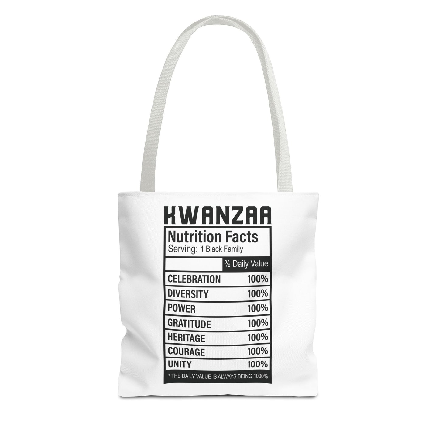 Kwanza Nutritional Facts | Tote Bag | White