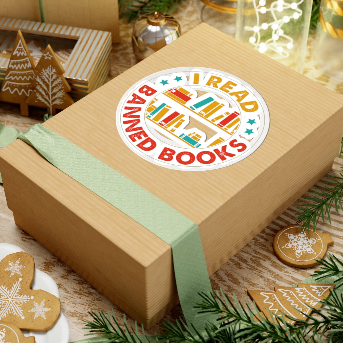 I Read Banned Books | Circle| Kriss-Cut Stickers | Multicolor