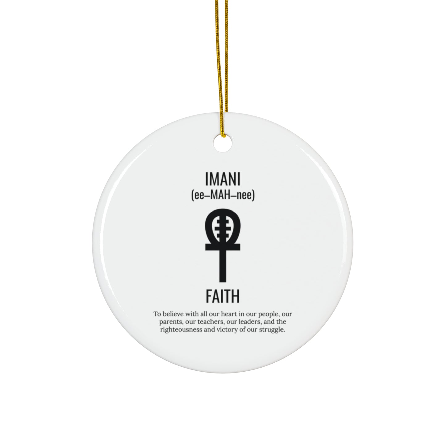 Imani (Day 7) Faith | Ornament | Circle or Star Ornament |(White)|