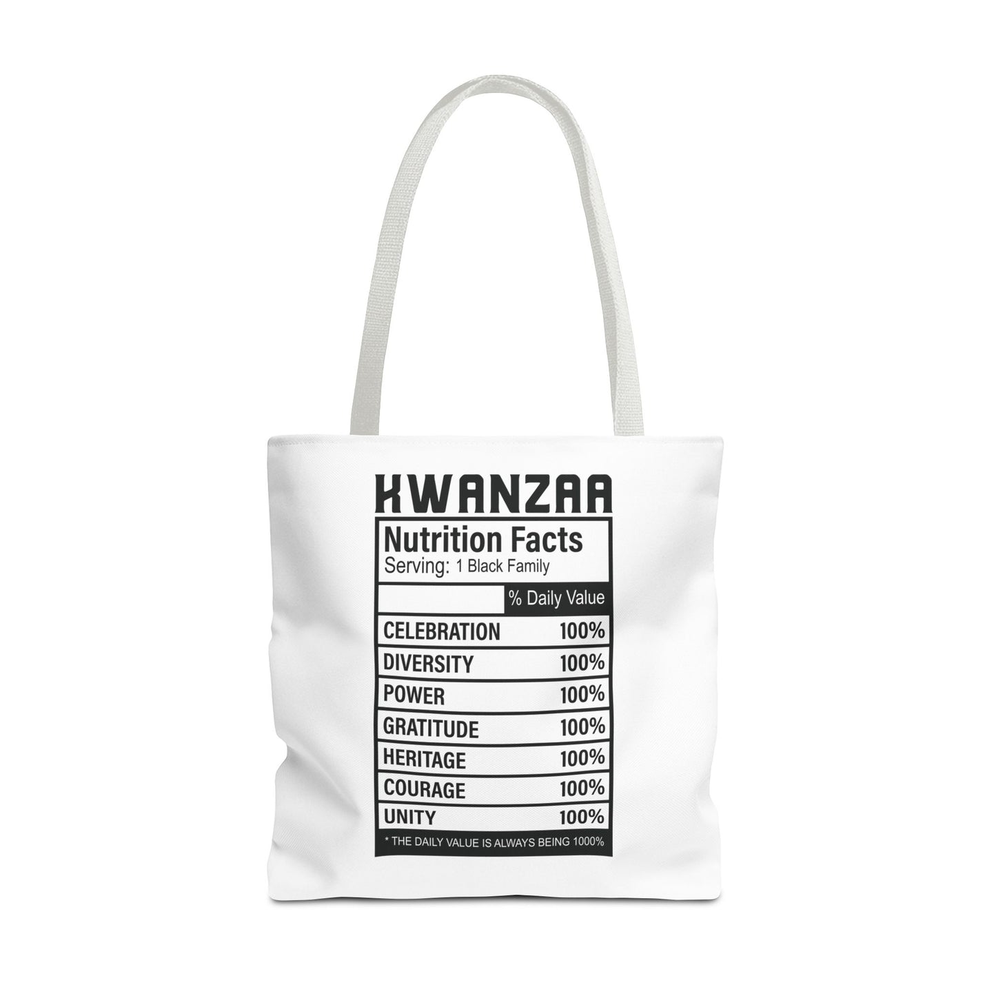 Kwanza Nutritional Facts | Tote Bag | White
