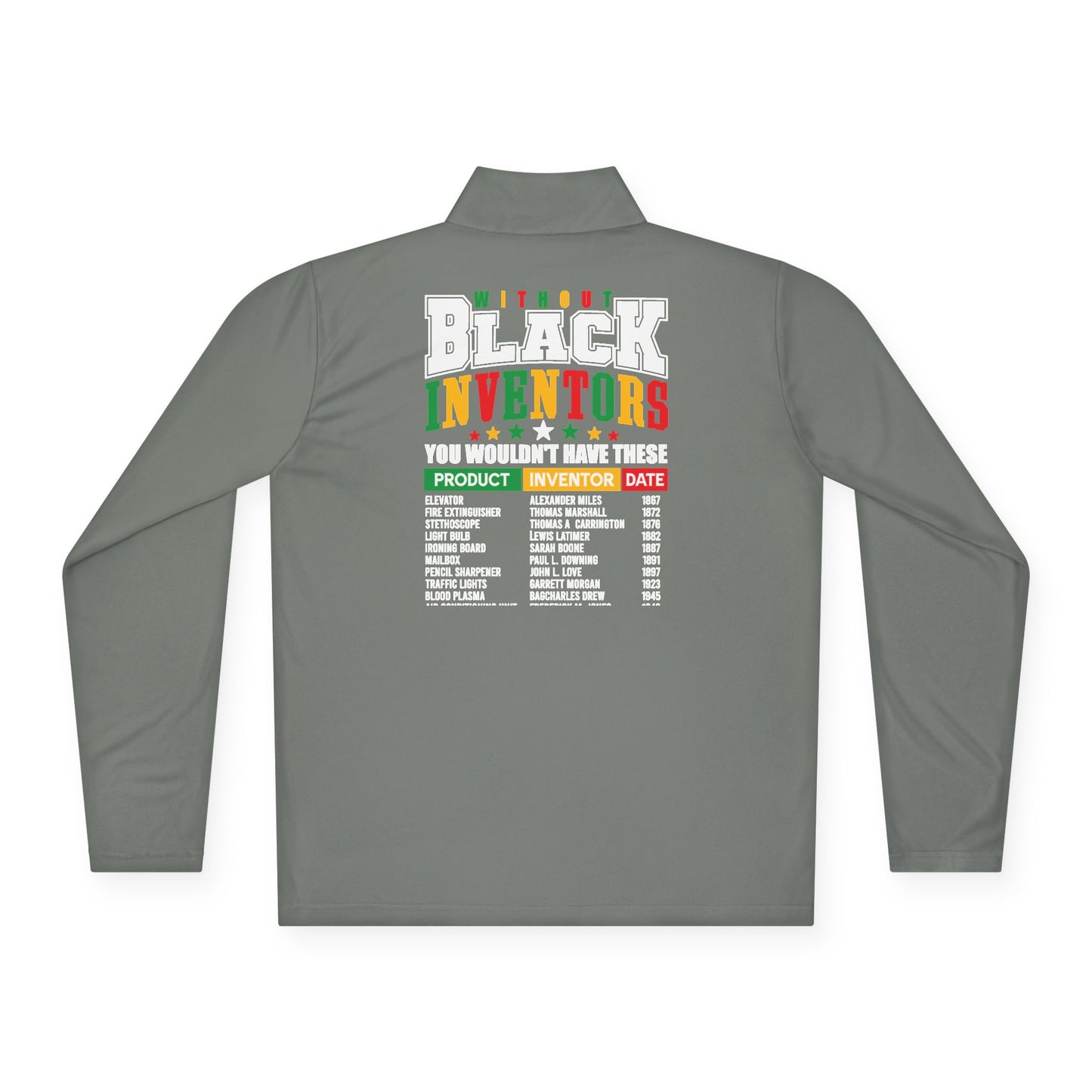 Black Inventors| Version 1| Quarter Zip Pullover| 2-Sided Print