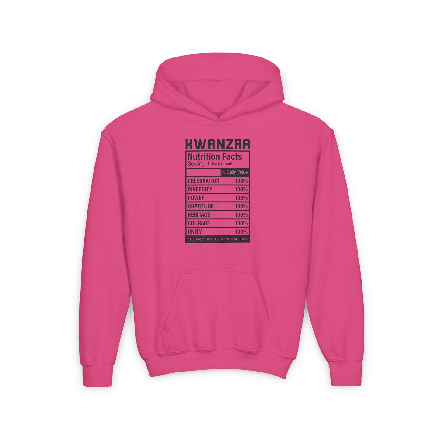 Kwanza Nutritional Facts | Youth Hooded Sweatshirt