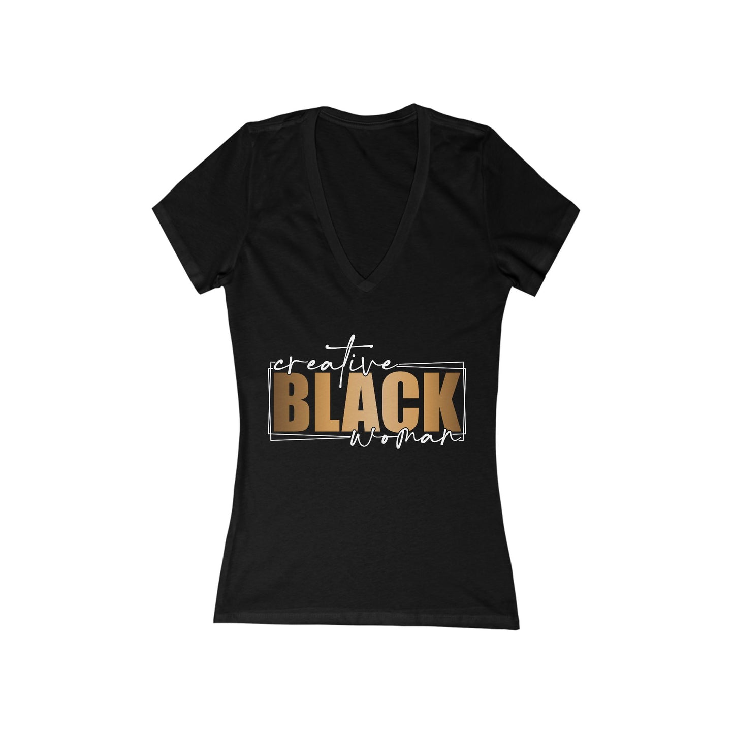 Creative Black Woman| Women's Short Sleeve Deep V-Neck T