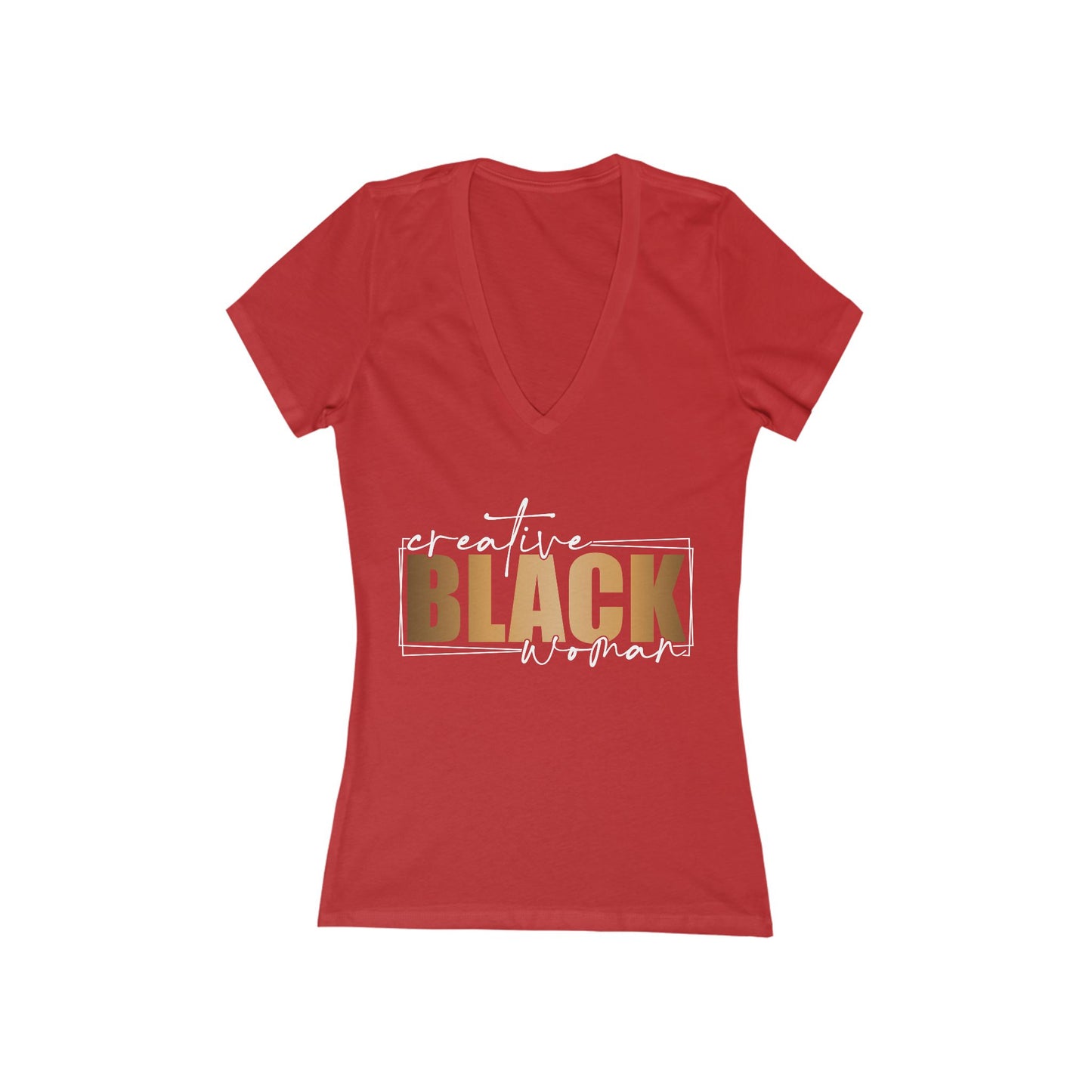 Creative Black Woman| Women's Short Sleeve Deep V-Neck T