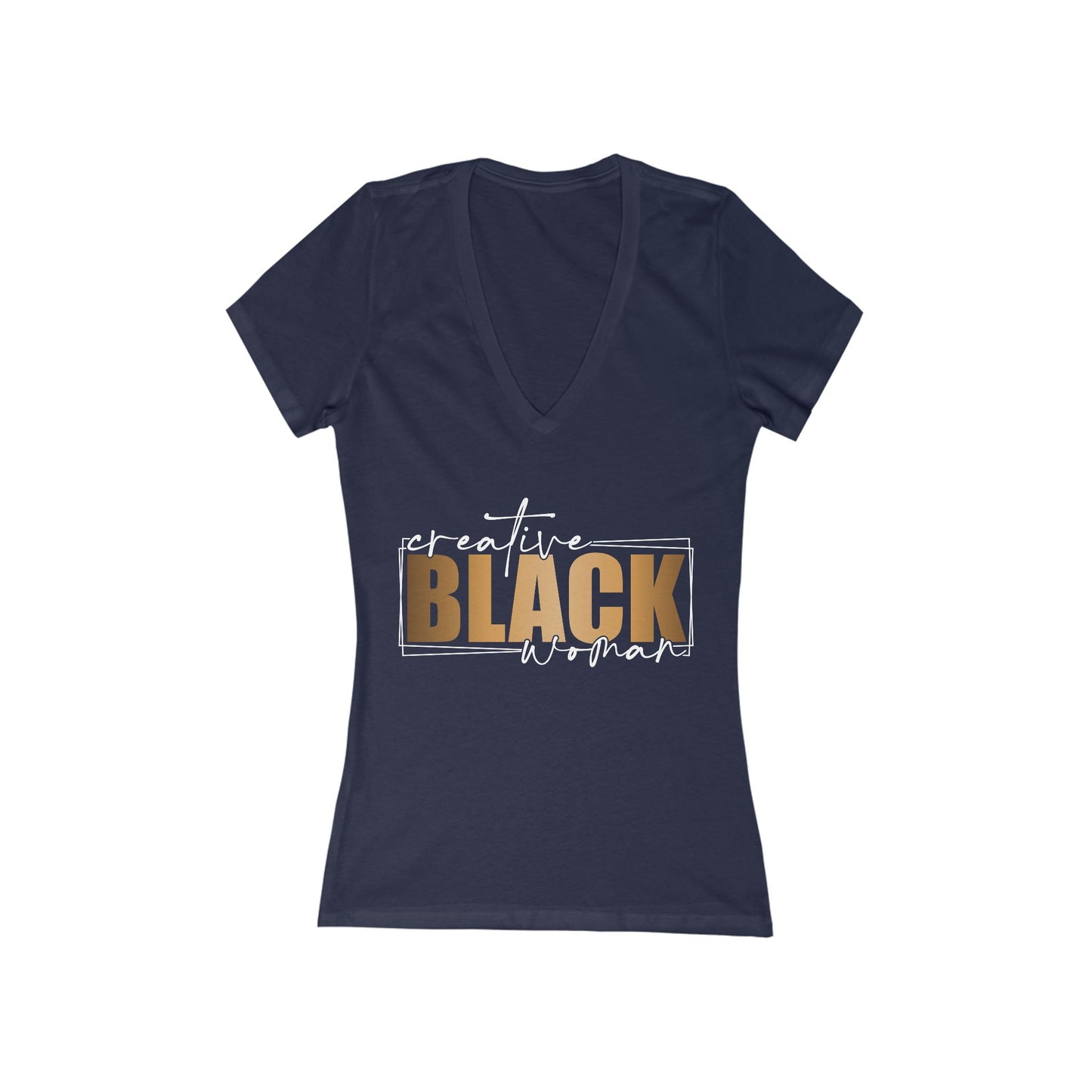 Creative Black Woman| Women's Short Sleeve Deep V-Neck T