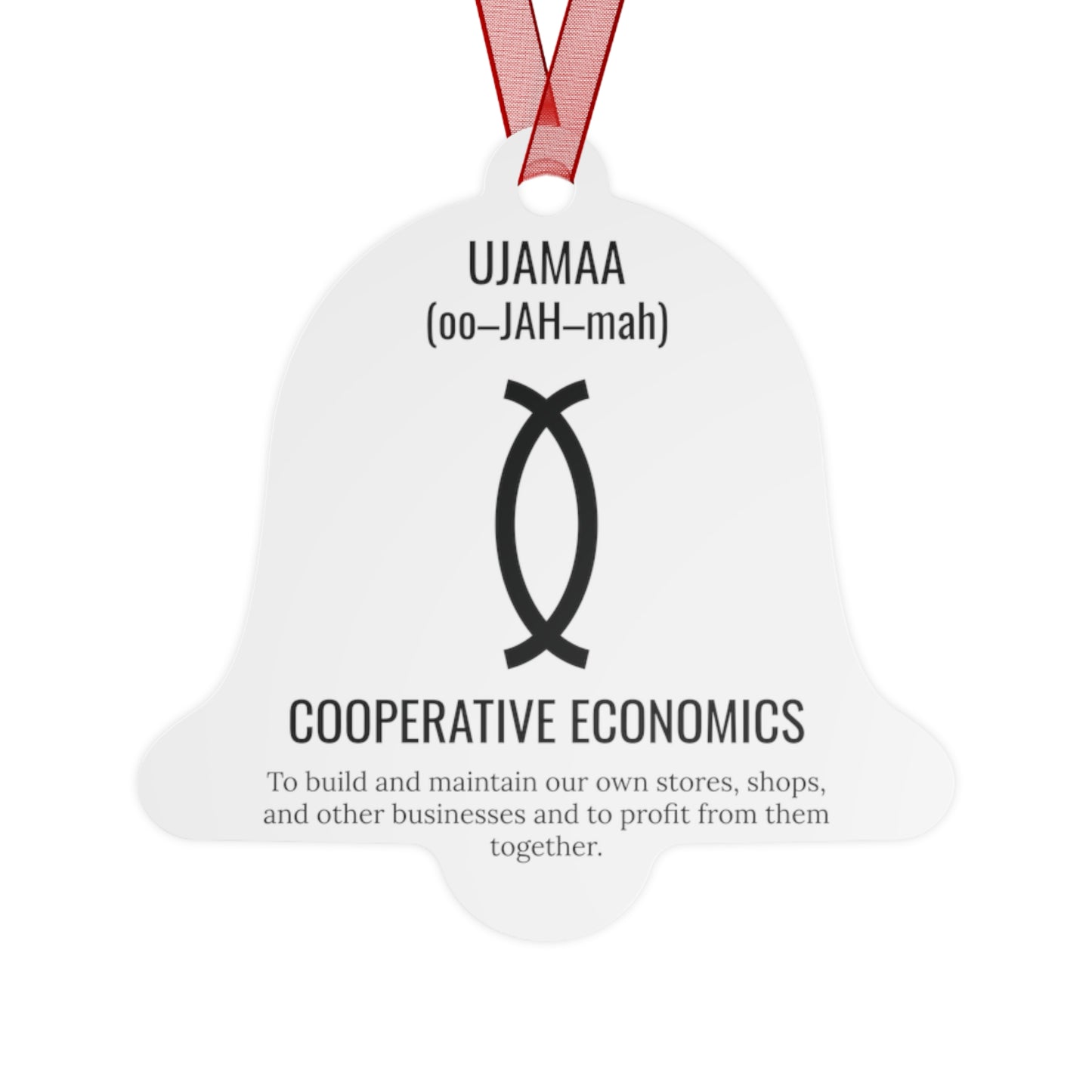 Ujamaa (Day 4) |Cooperative Economics | Bell, Tree, Round or Oval Ornament |Metal|