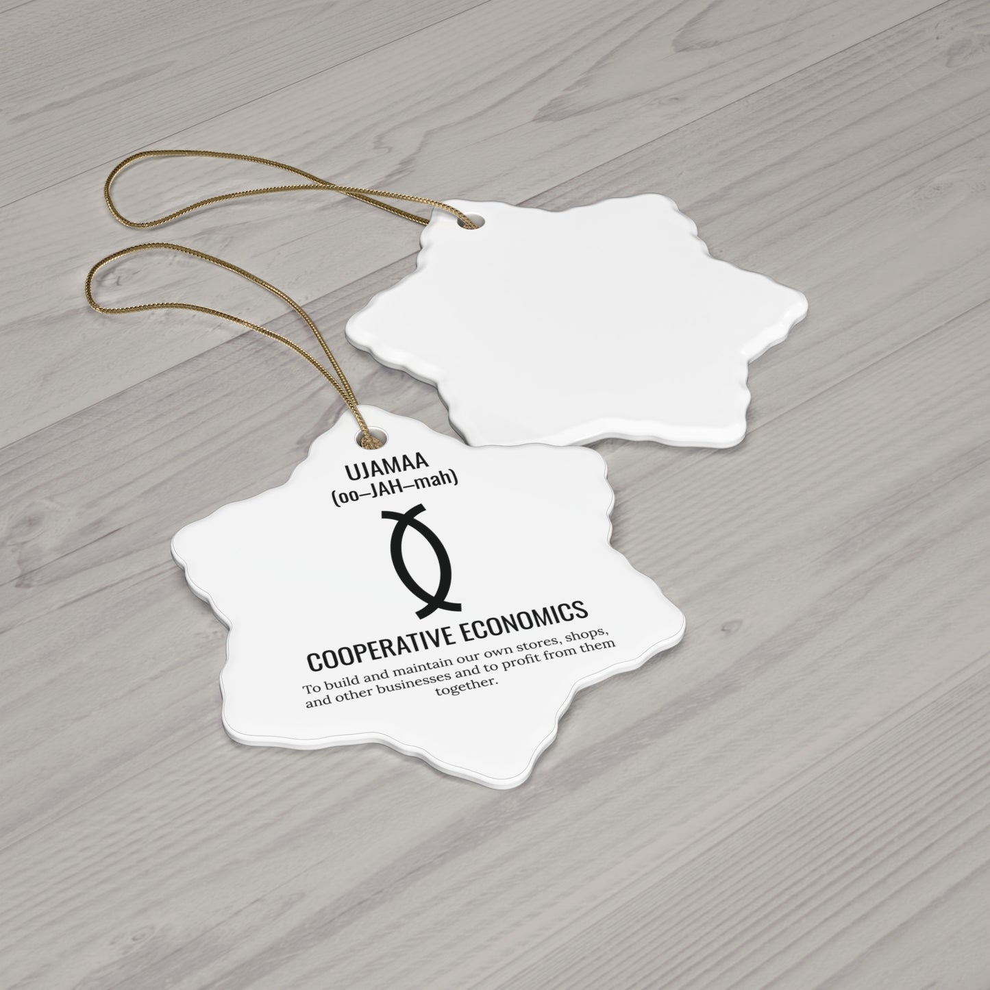 Ujamaa (Day 4) |Cooperative Economics | Snowflake Ornament |(White)|
