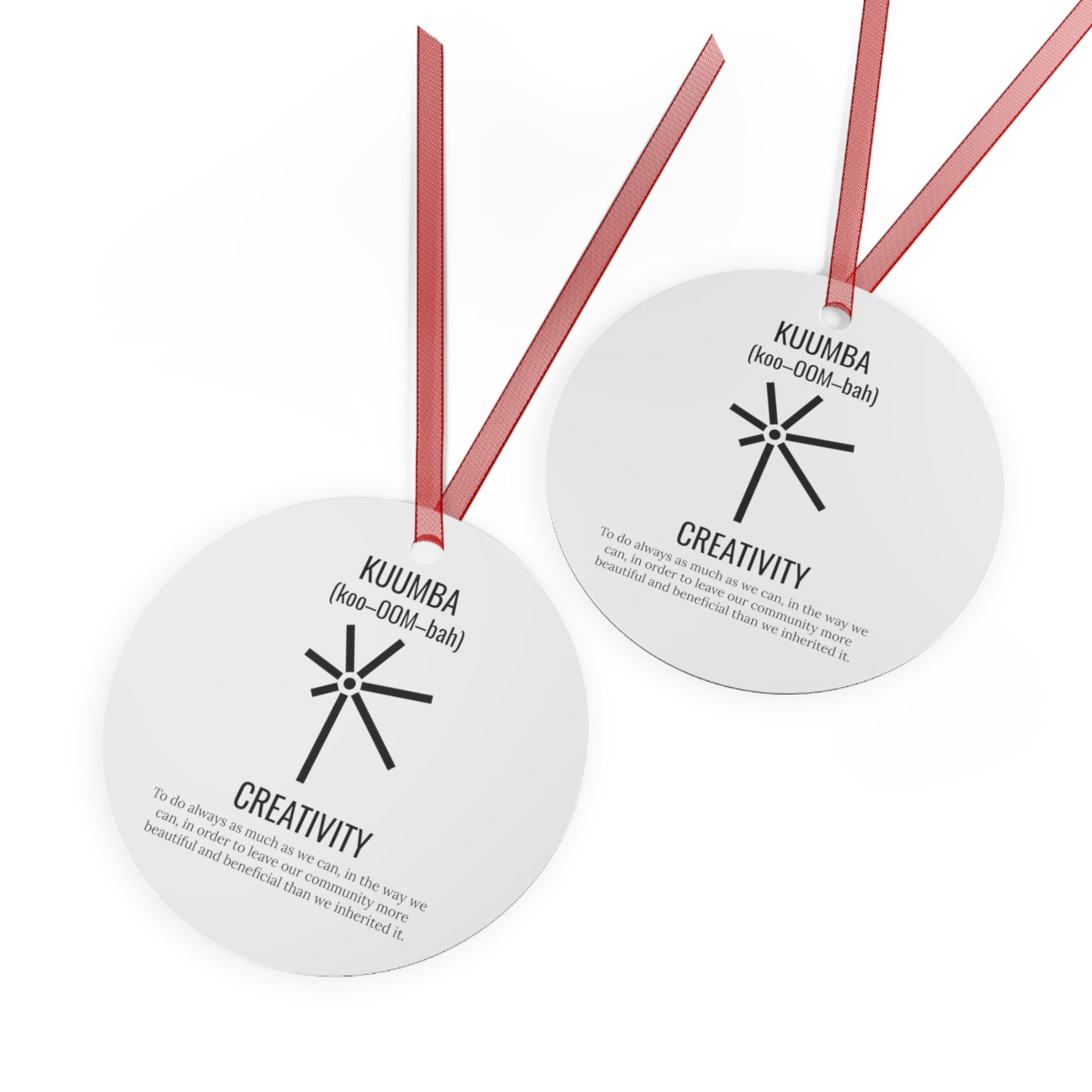 Kuumba (Day 6) | Creativity | Bell, Tree, Round or Oval Ornament |Metal|