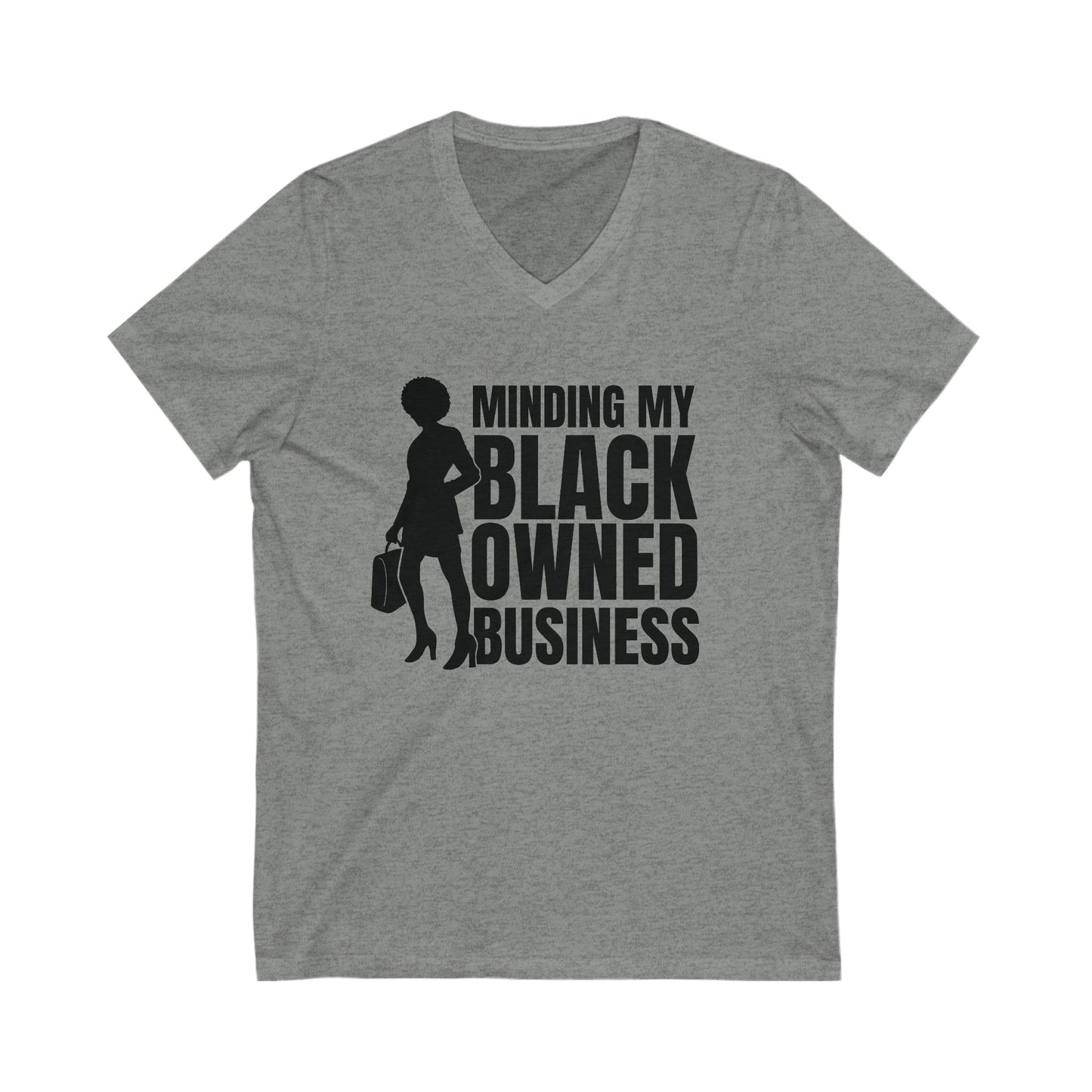 Minding My Black Owned Business | Version 1| Short Sleeve V-Neck Tee (Unisex)