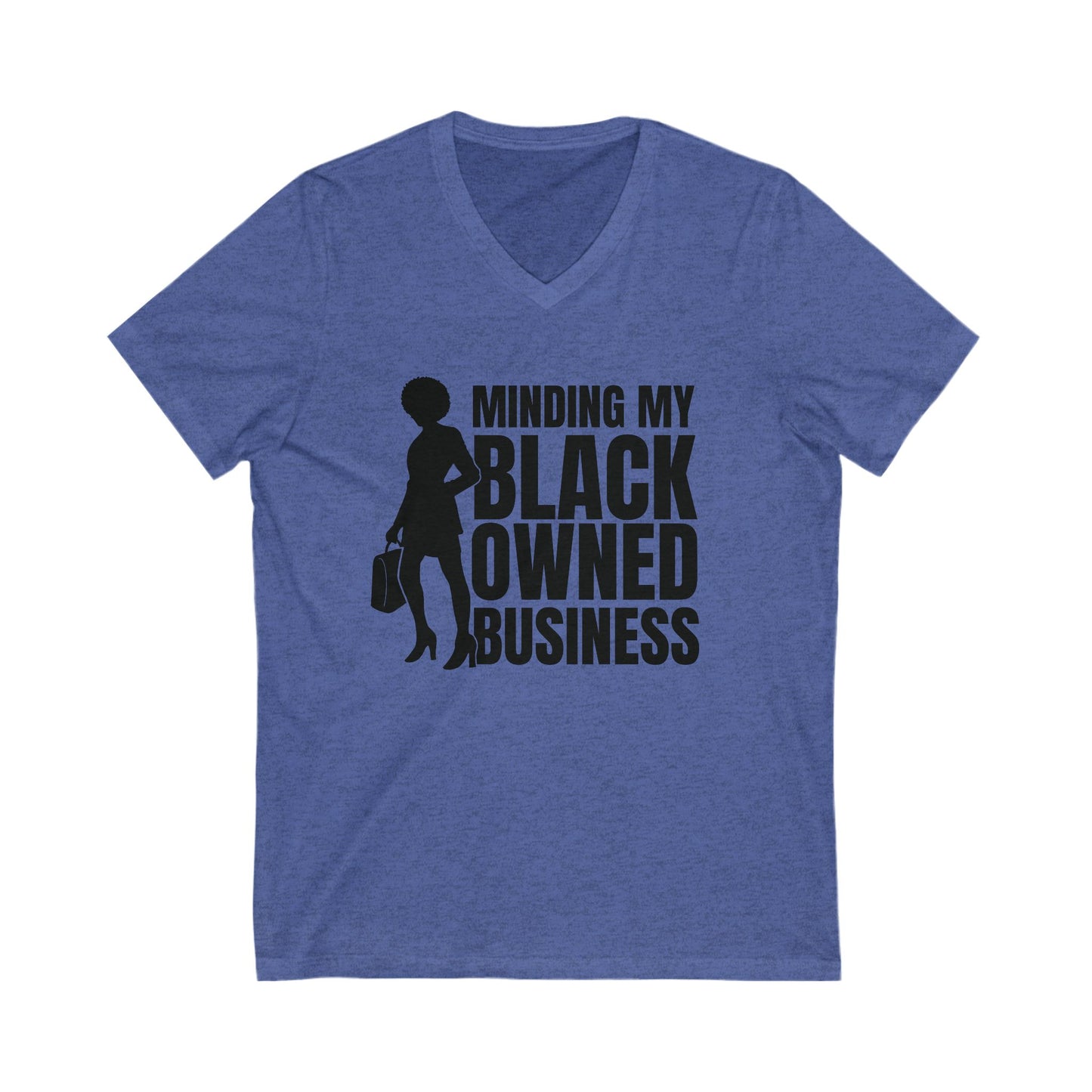 Minding My Black Owned Business | Version 1| Short Sleeve V-Neck Tee (Unisex)