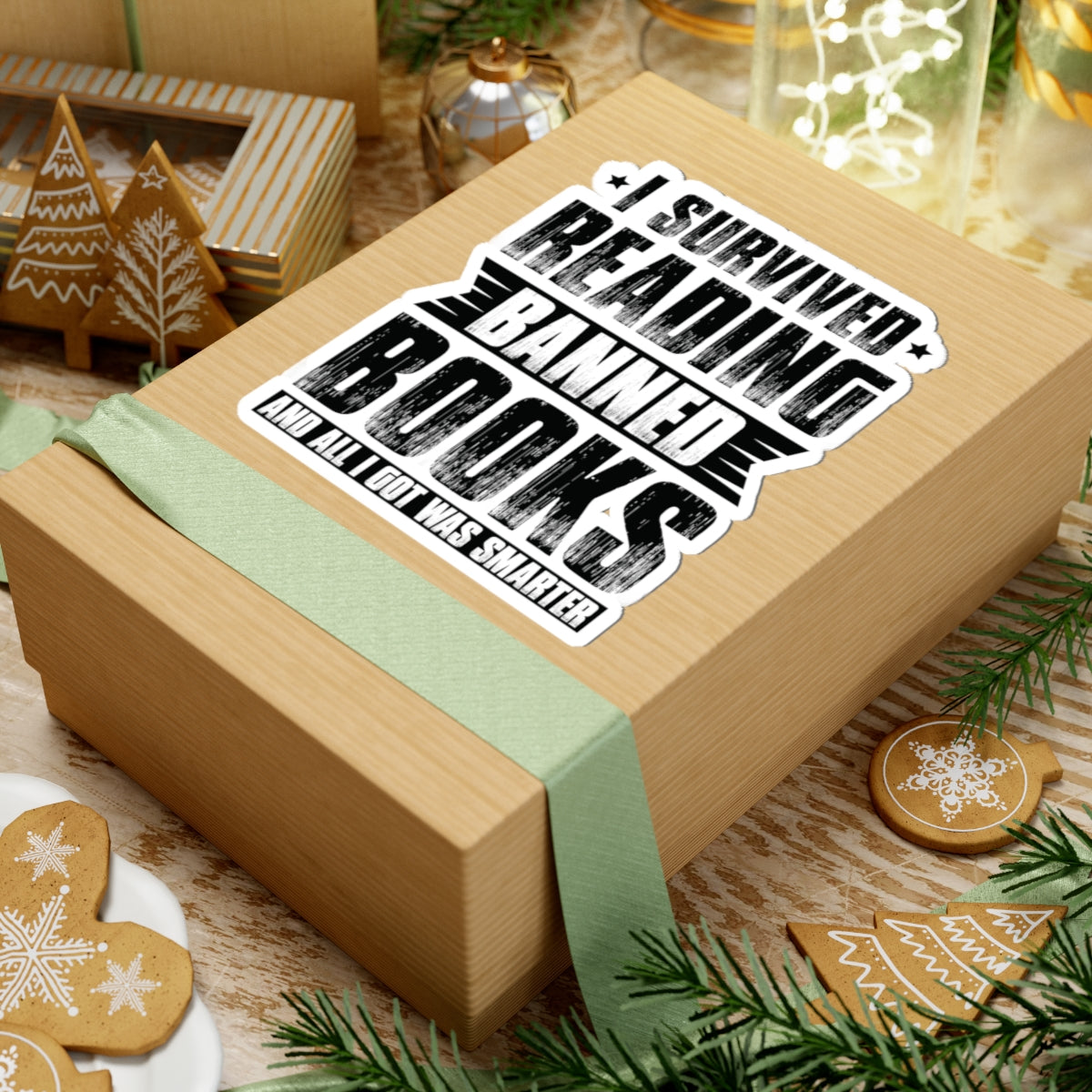 I Survived Reading Banned Books | Kriss-Cut Stickers | Black