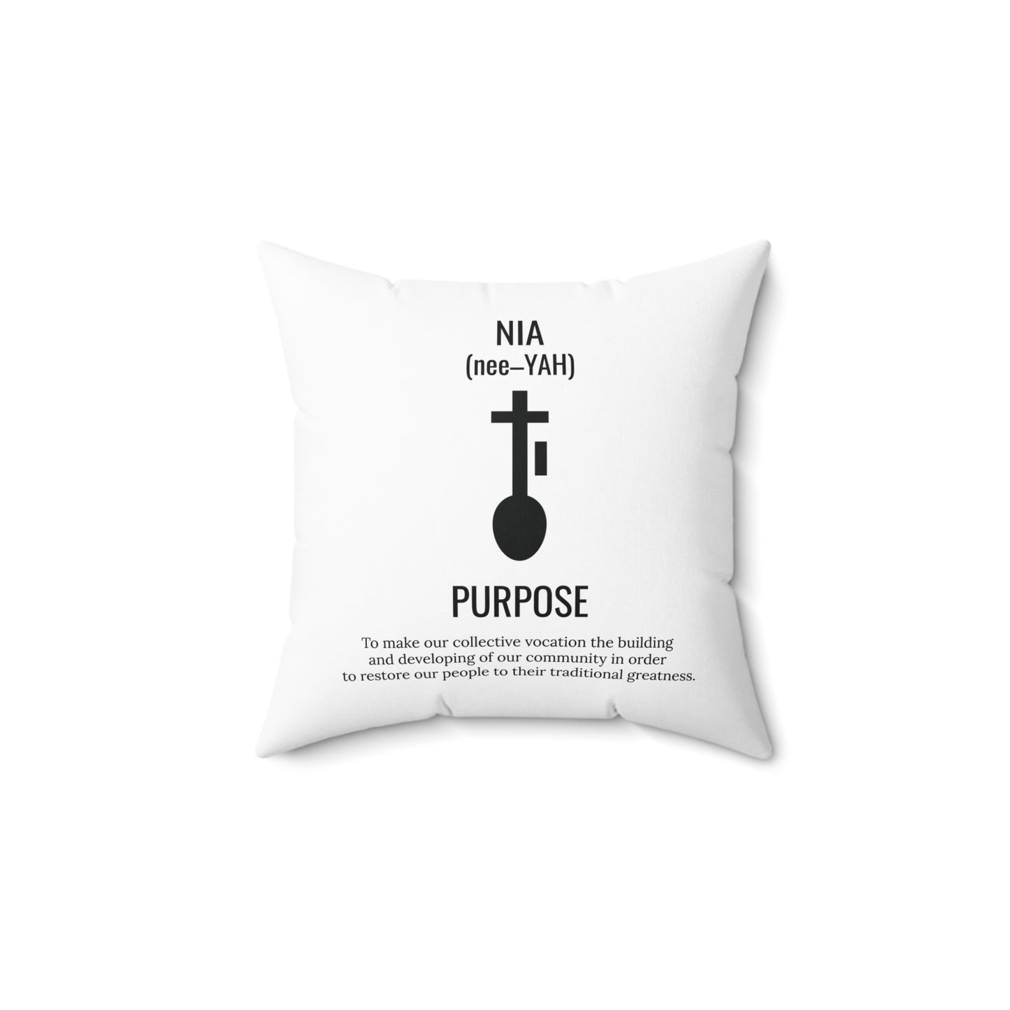 Nia (Day 5) | Purpose | Square Pillow |White|