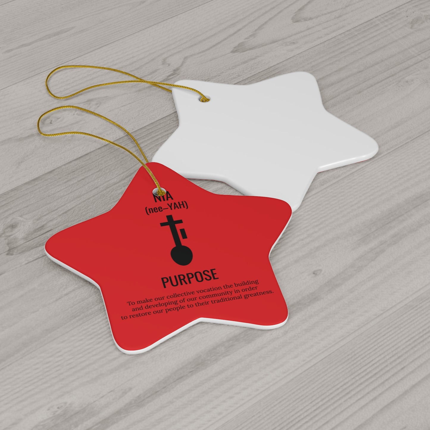 Nia (Day 5) | Purpose | Circle or Star Ornament | (Red) |