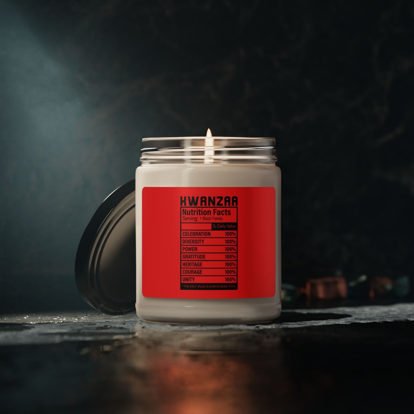 Kwanza Nutritional Facts | Candle |(Red Label)| 9 Oz
