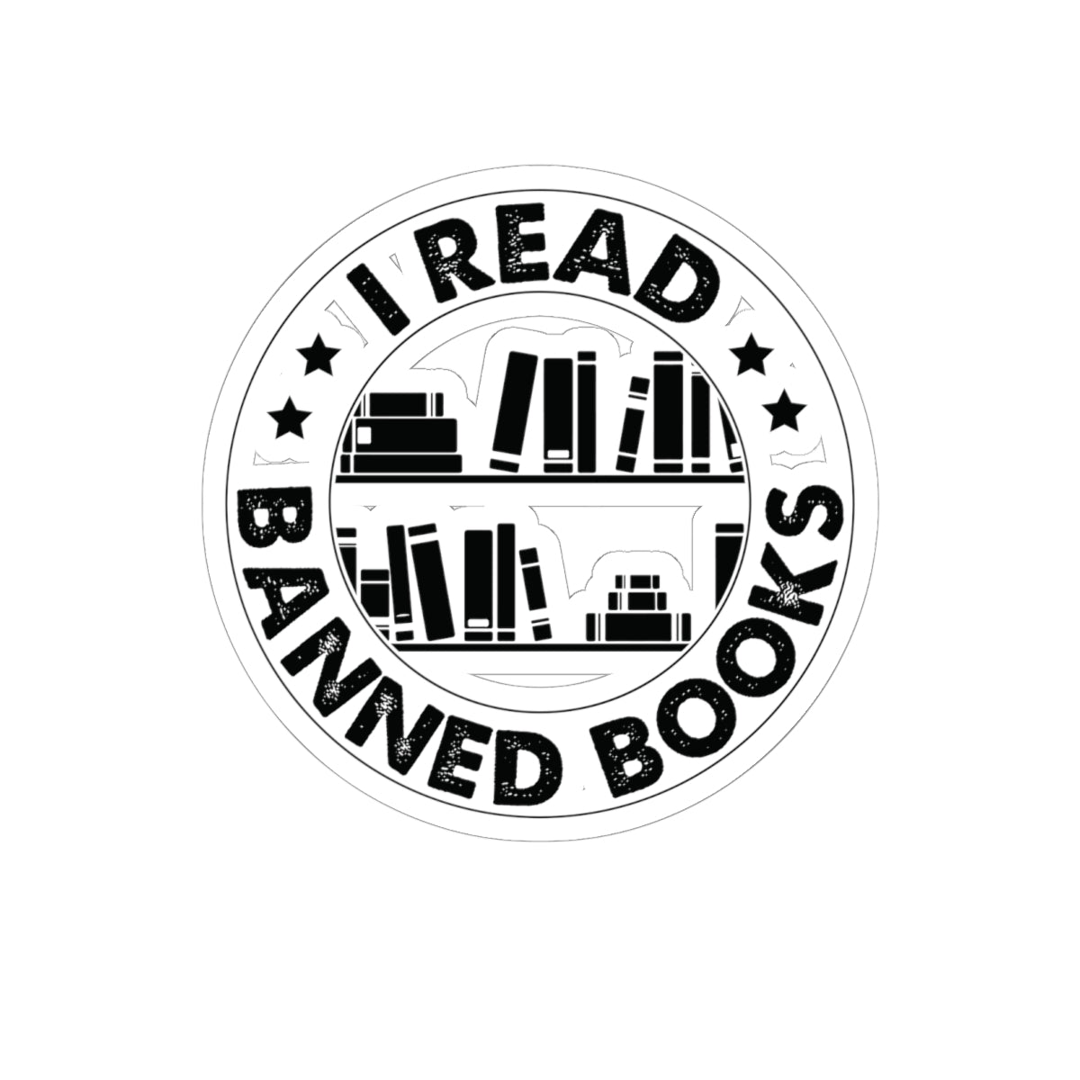 I Read Banned Books | Circle| Kriss-Cut Stickers