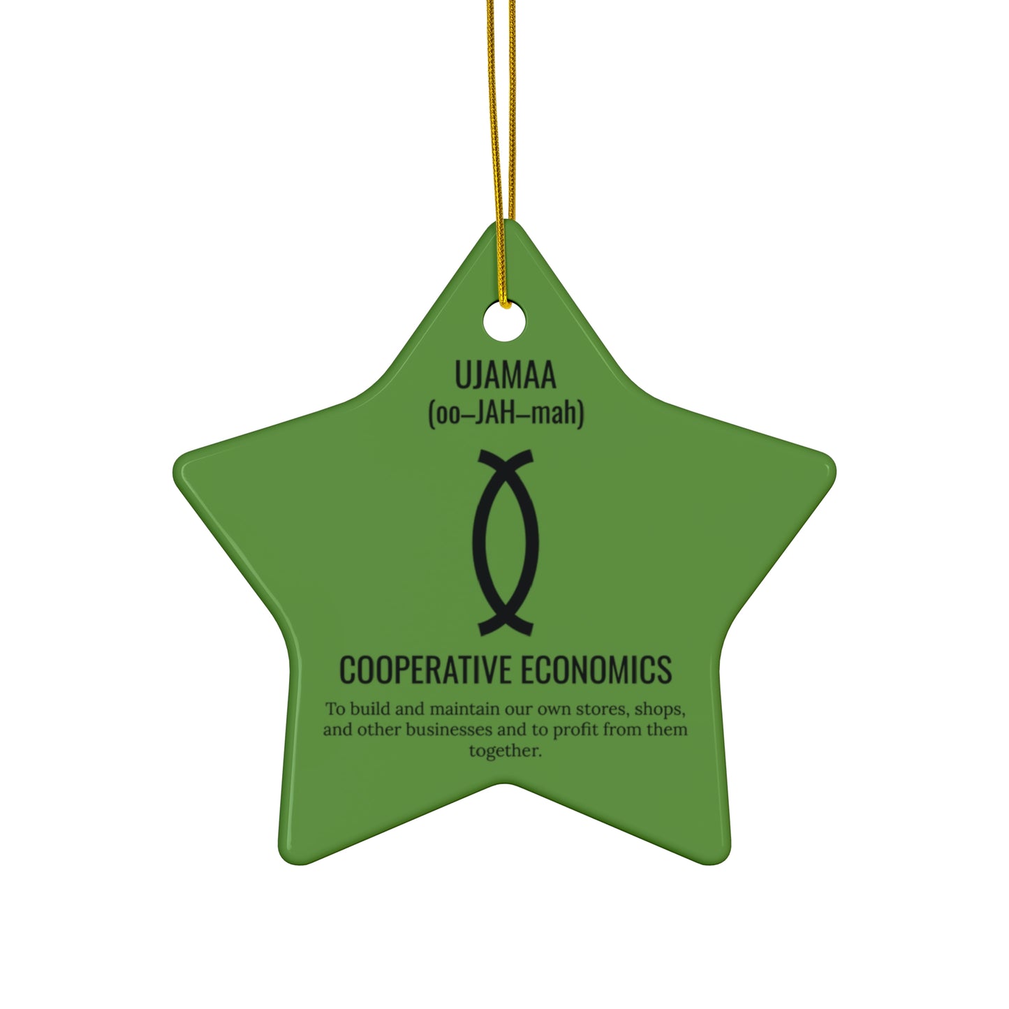 Ujamaa (Day 4) |Cooperative Economics | Circle or Star Ornament | Green