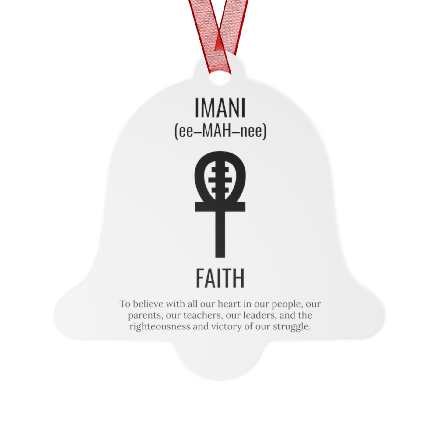 Imani (Day 7) Faith | Bell, Tree, Round or Oval Ornament |Metal|