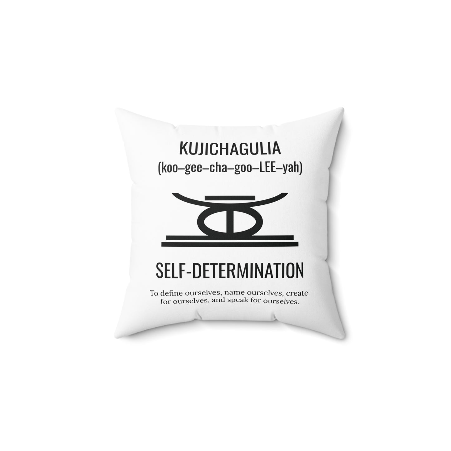 Kujichagulia (Day 2) | Square Pillow |White|
