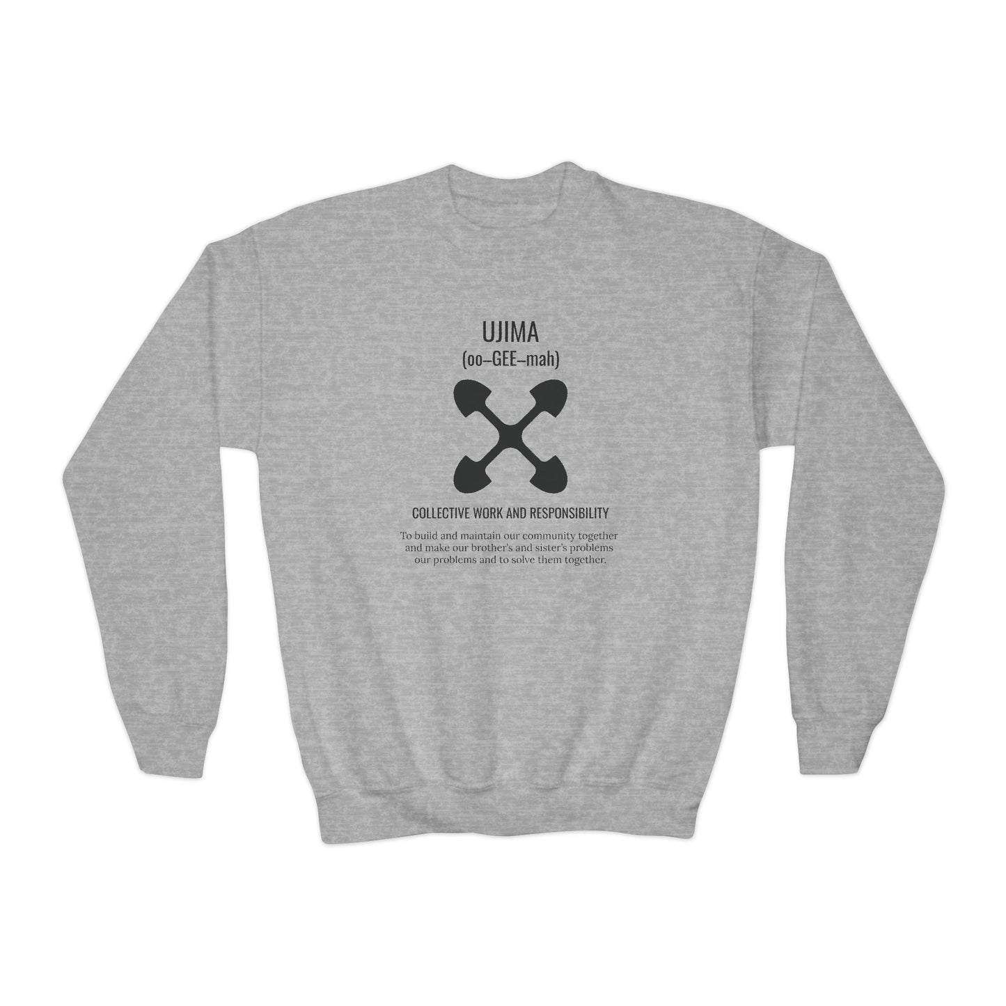 Ujima (Day 3) | Collective Work & Responsibility | Youth Crewneck Sweatshirt