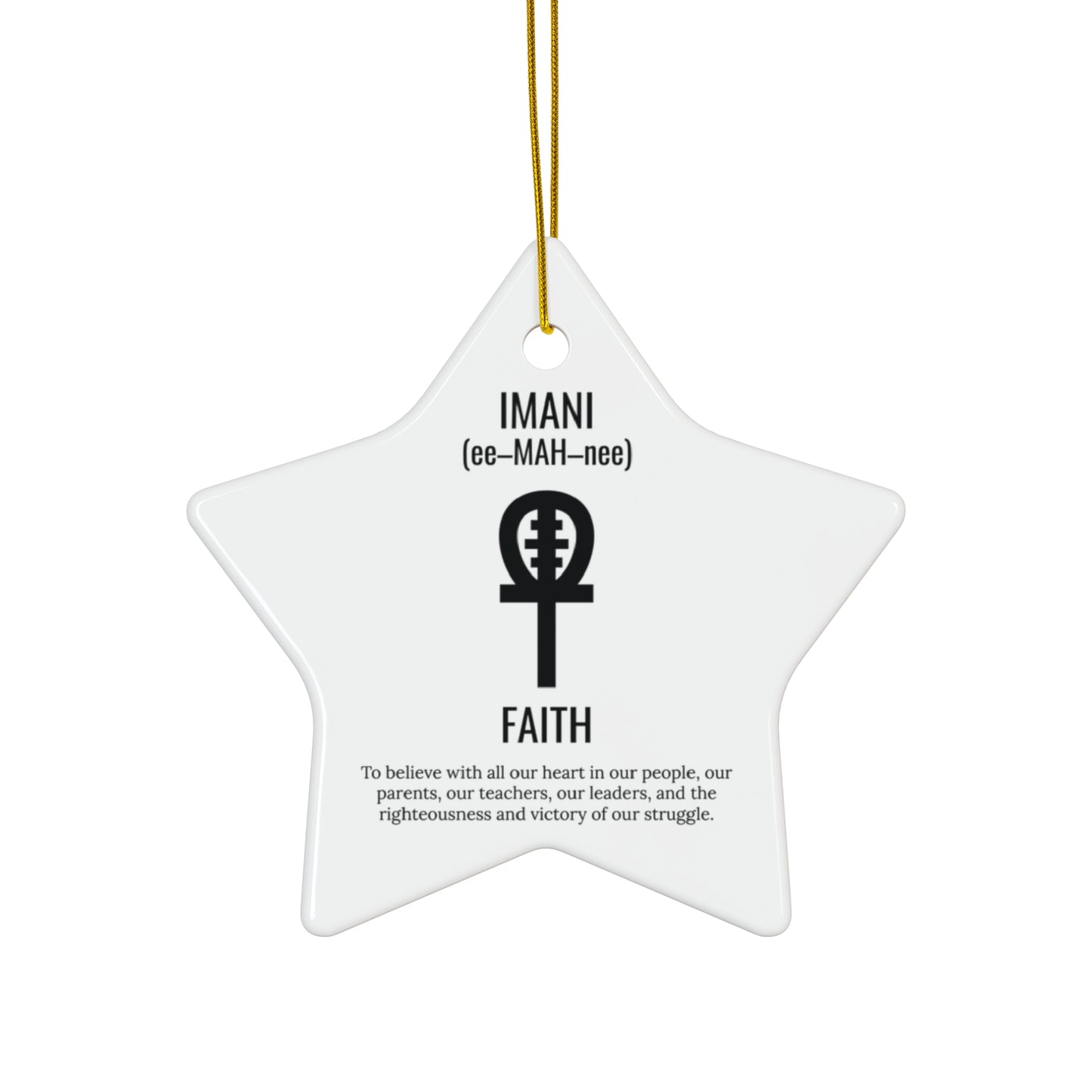 Imani (Day 7) Faith | Ornament | Circle or Star Ornament |(White)|