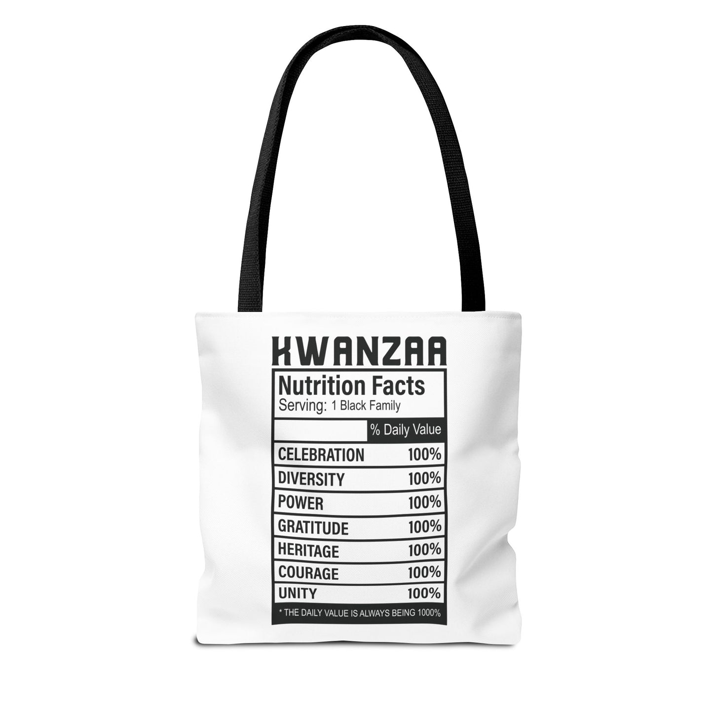 Kwanza Nutritional Facts | Tote Bag | White