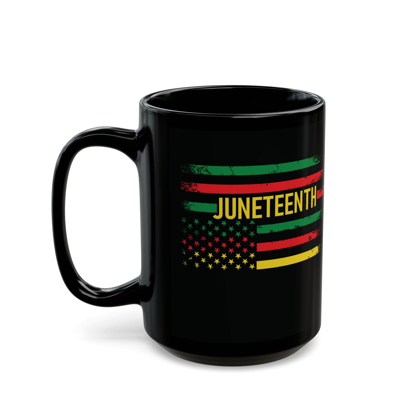 Juneteenth Flag| 11oz or 15 oz Mug| Version 1| Black