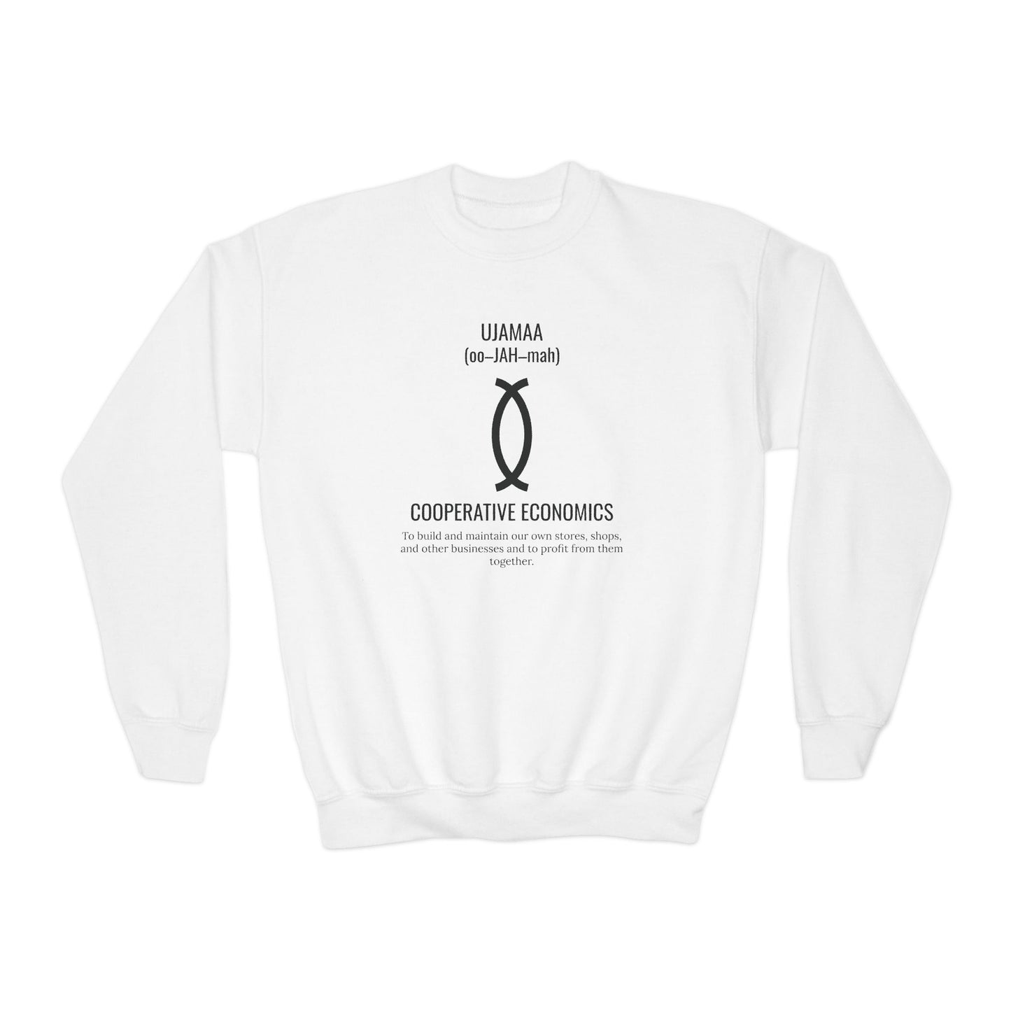 Ujamaa (Day 4) |Cooperative Economics | Youth Crewneck Sweatshirt
