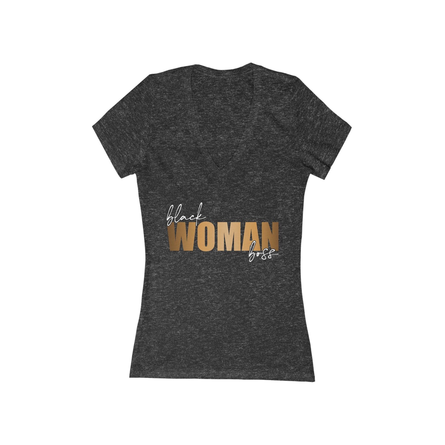 Black Woman Boss| Women's Short Sleeve Deep V-Neck T