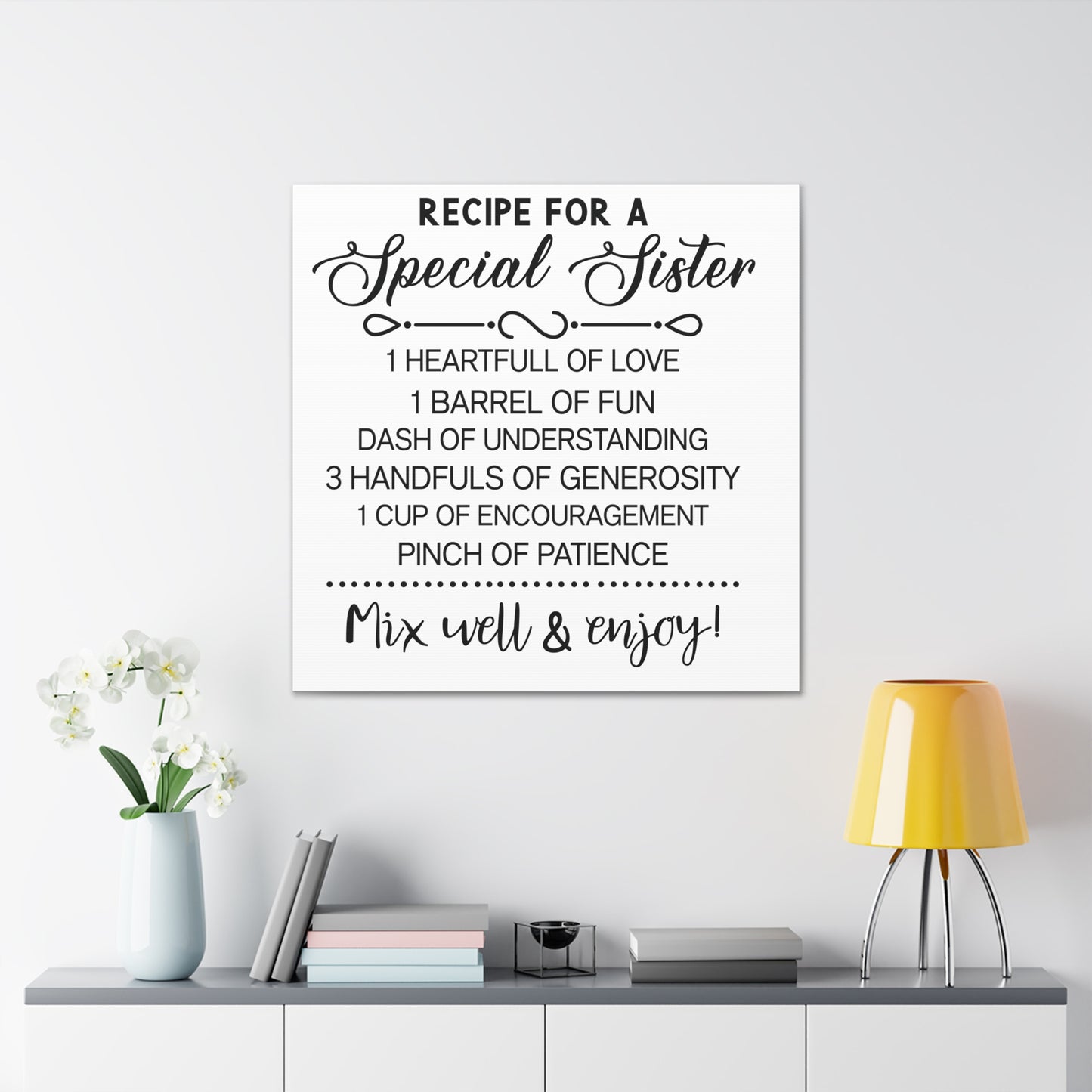 Special Sisters Recipe | Canvas Gallery Wrap | White Background