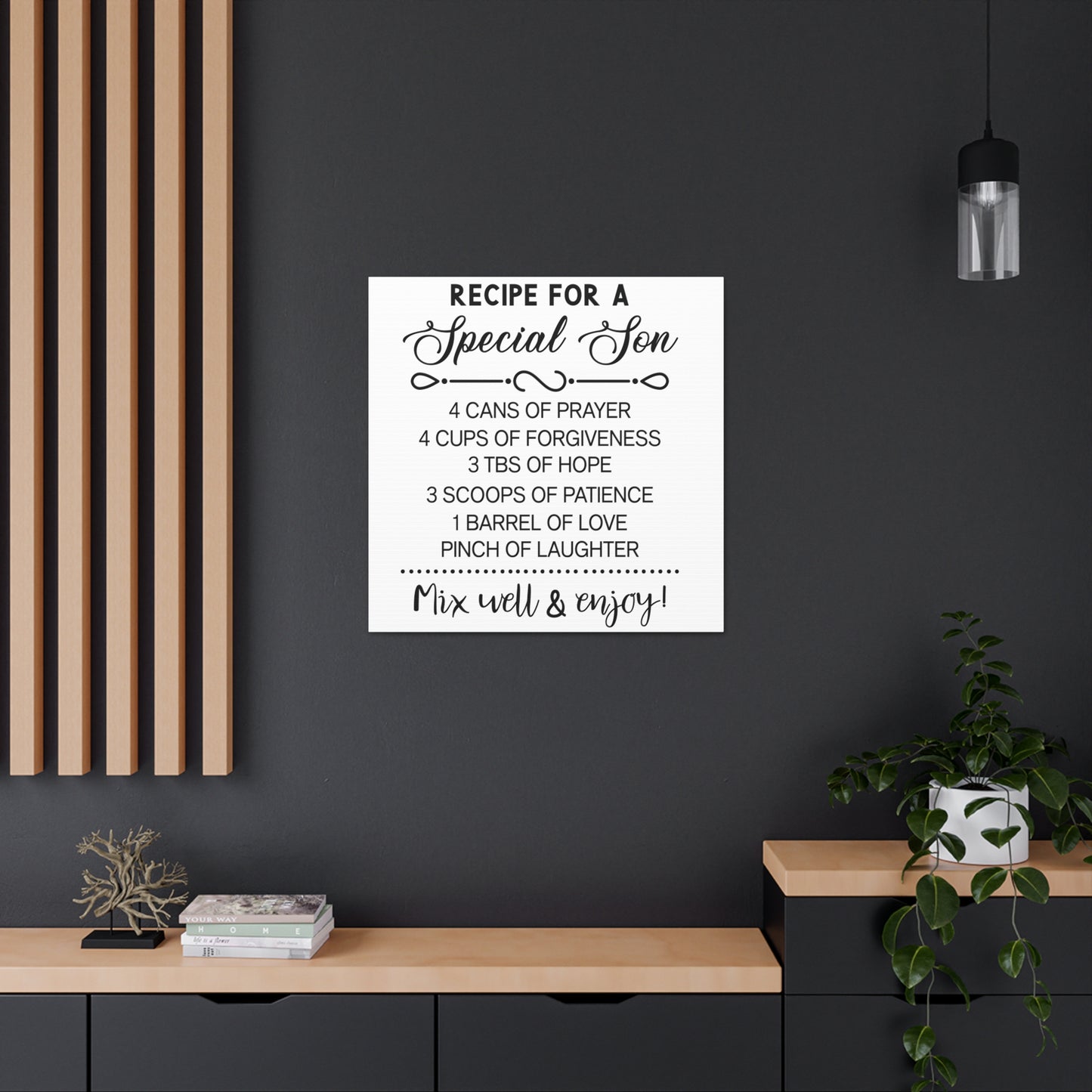 Special Son Recipe | Canvas Gallery Wrap | White Background