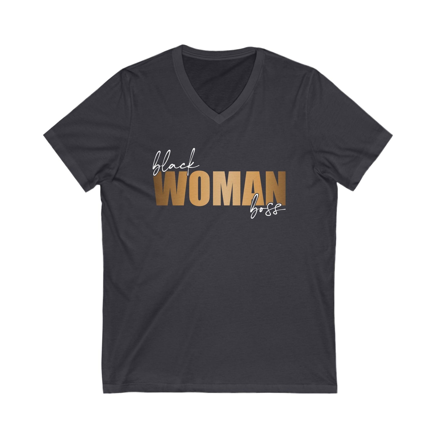 Black Woman Boss| Short Sleeve V-Neck Tee (Unisex)