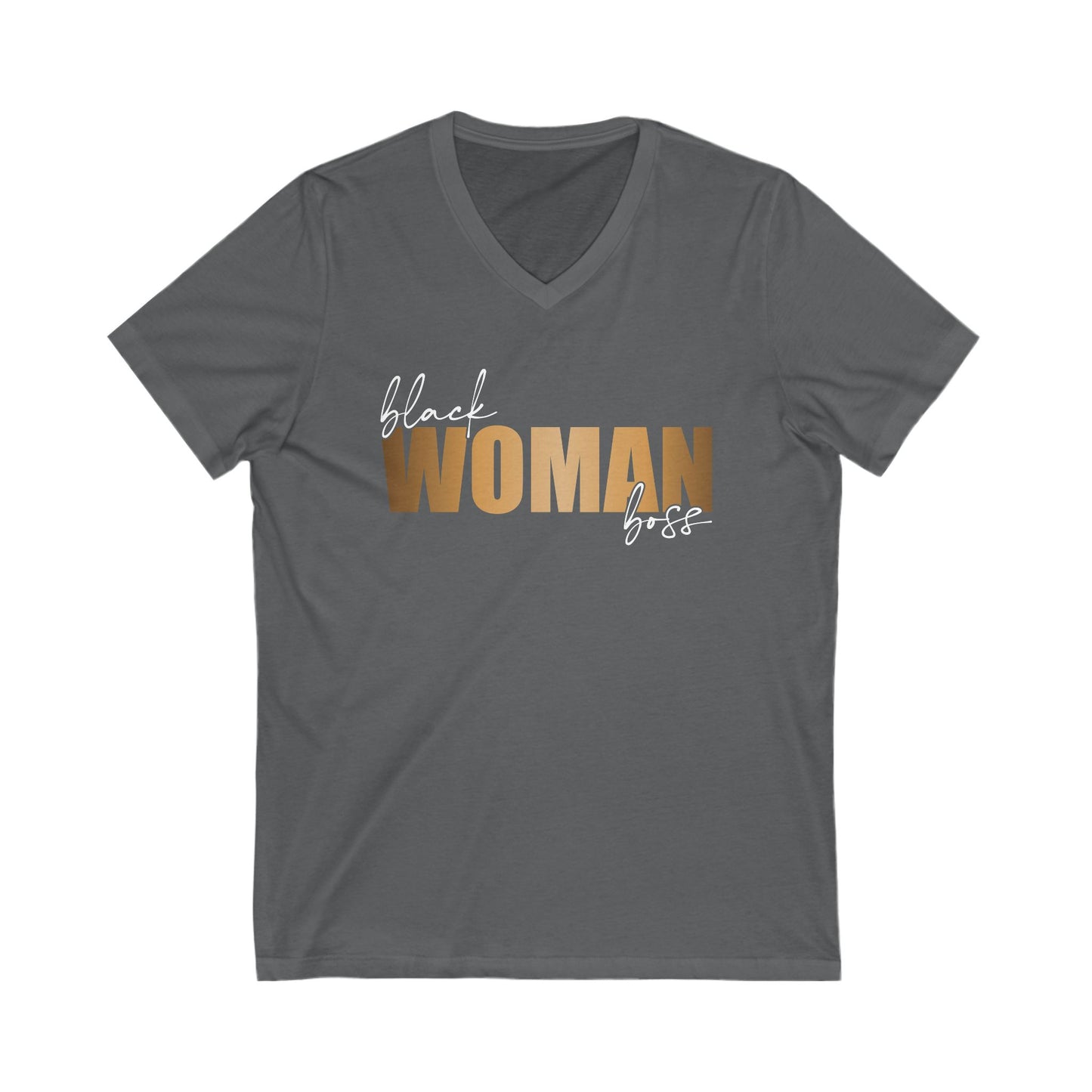 Black Woman Boss| Short Sleeve V-Neck Tee (Unisex)