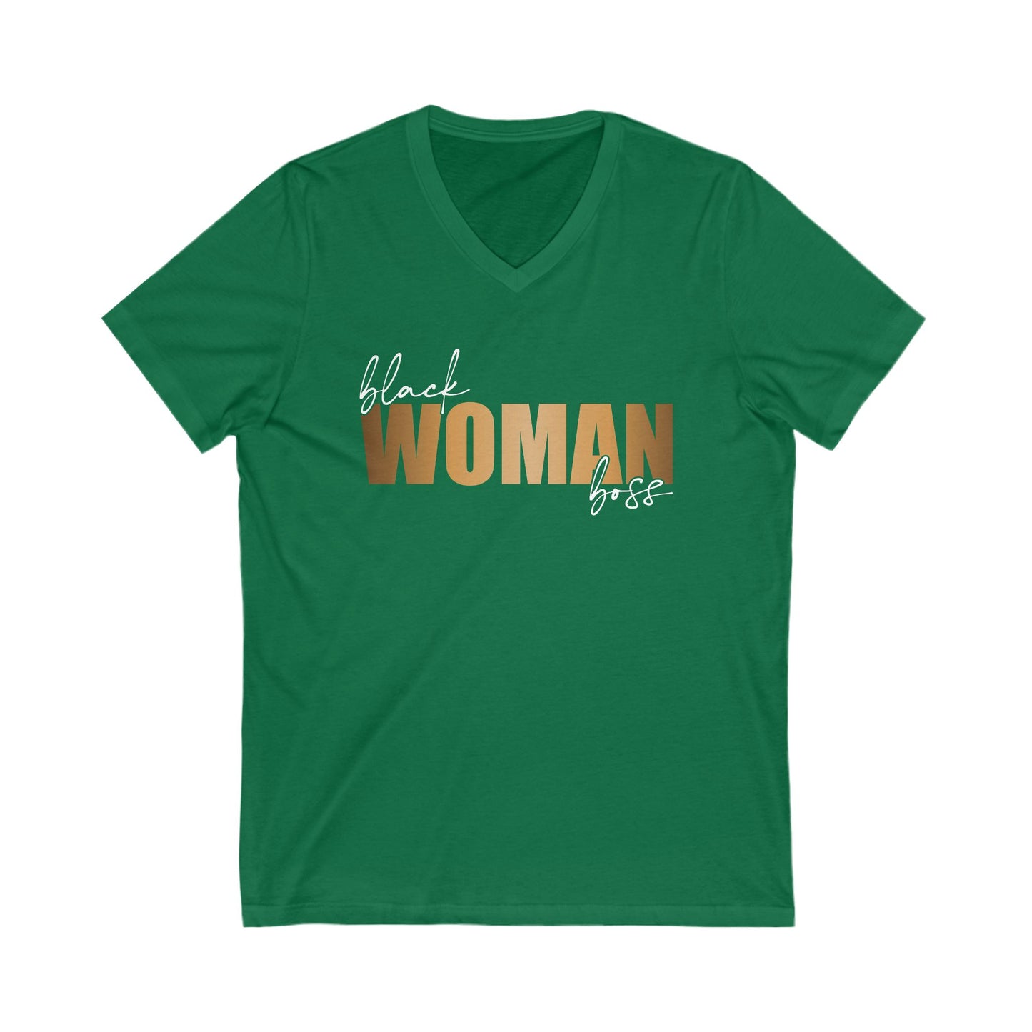 Black Woman Boss| Short Sleeve V-Neck Tee (Unisex)