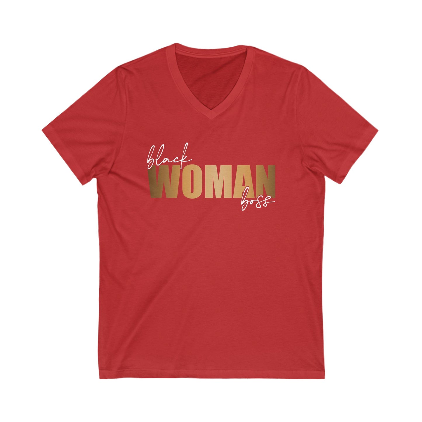 Black Woman Boss| Short Sleeve V-Neck Tee (Unisex)
