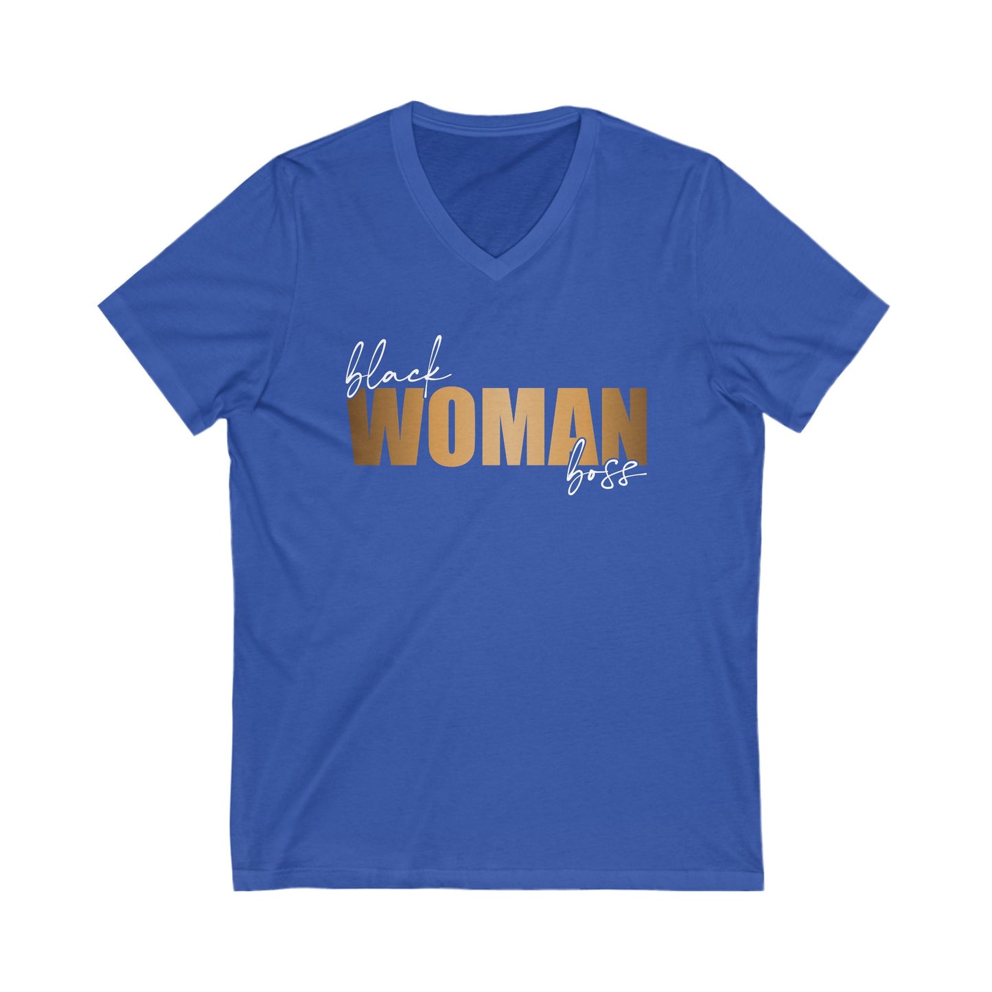 Black Woman Boss| Short Sleeve V-Neck Tee (Unisex)