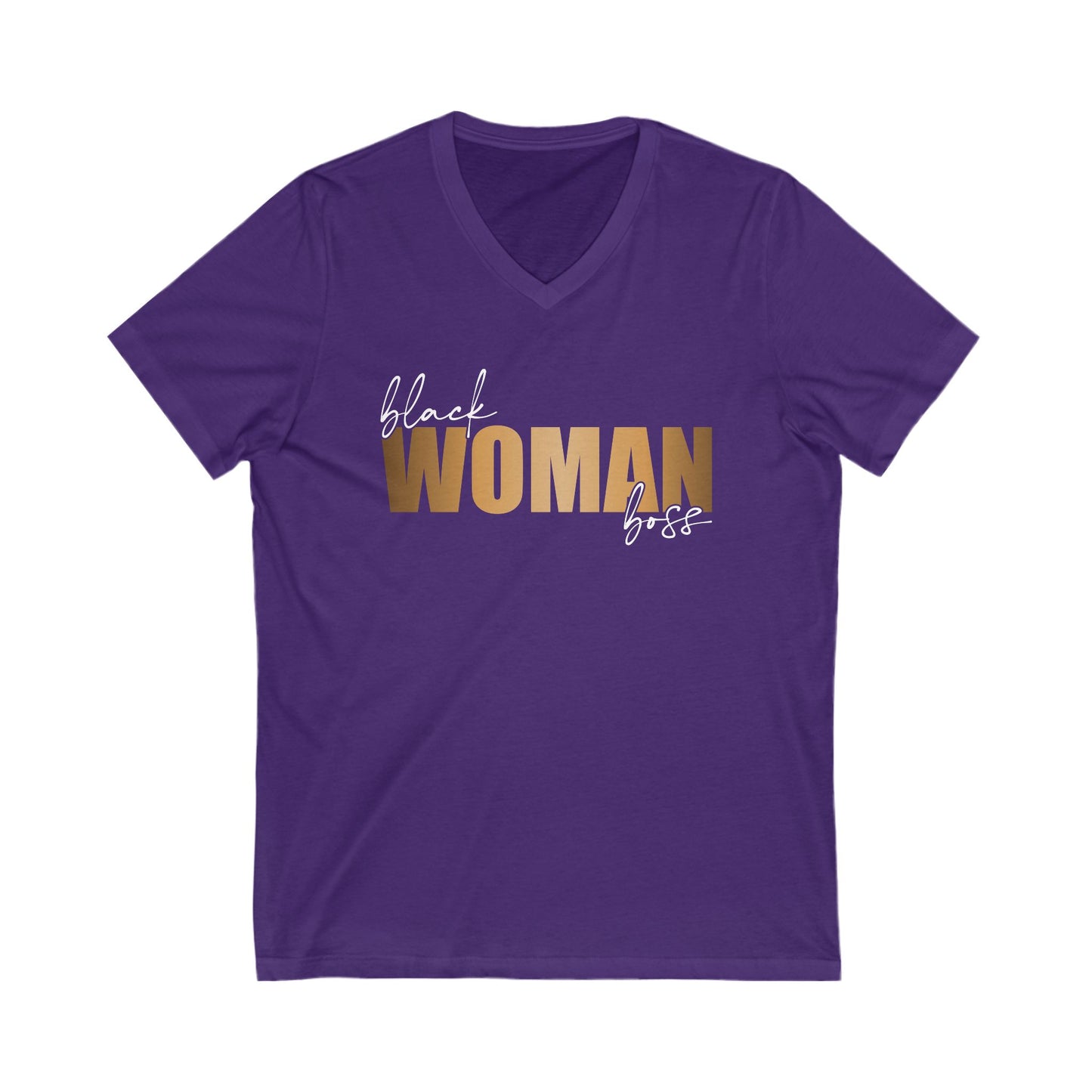 Black Woman Boss| Short Sleeve V-Neck Tee (Unisex)