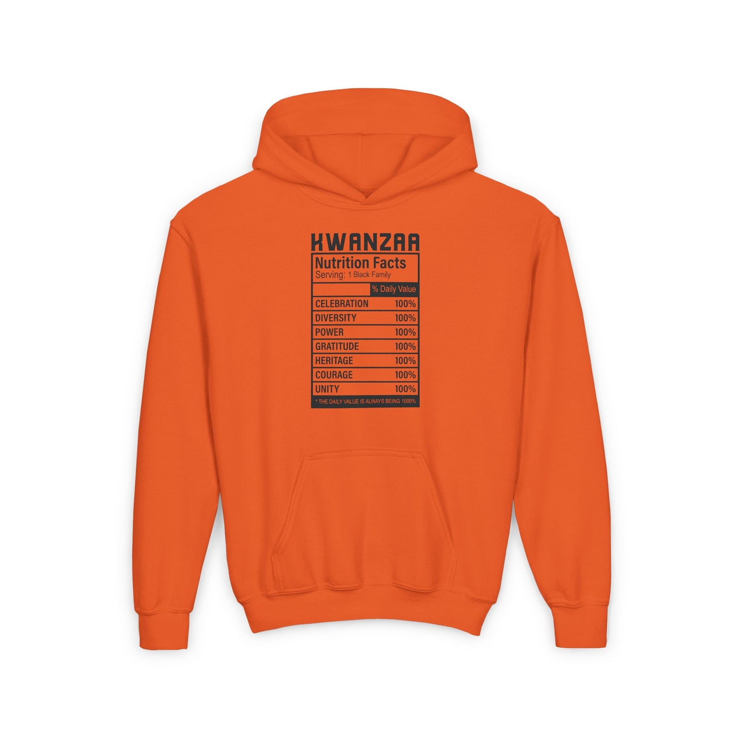 Kwanza Nutritional Facts | Youth Hooded Sweatshirt