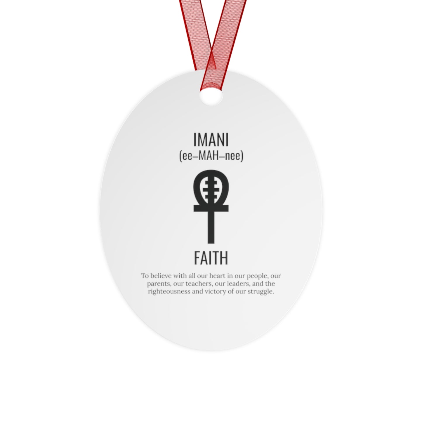 Imani (Day 7) Faith | Bell, Tree, Round or Oval Ornament |Metal|