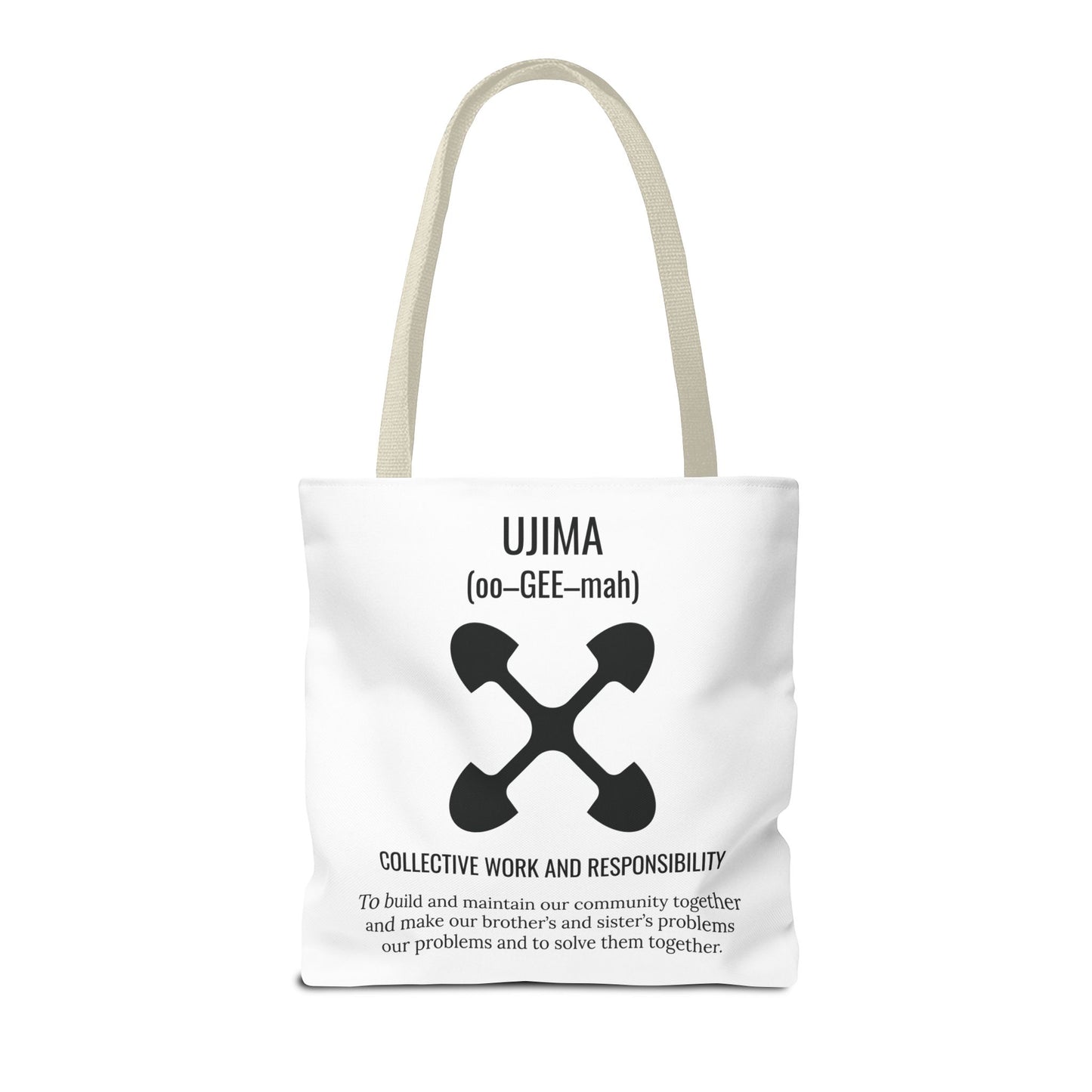 Ujima (Day 3) |Collective Work & Responsibility| Tote Bag | White