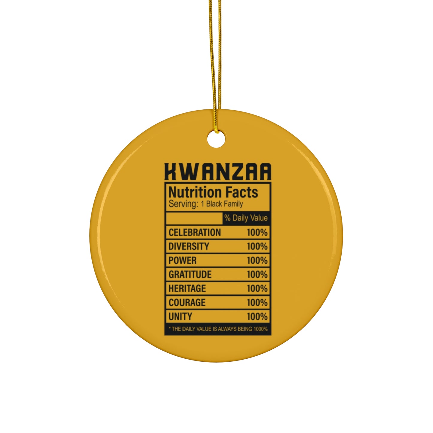 Kwanza Principles | Circle Ornament | Yellow