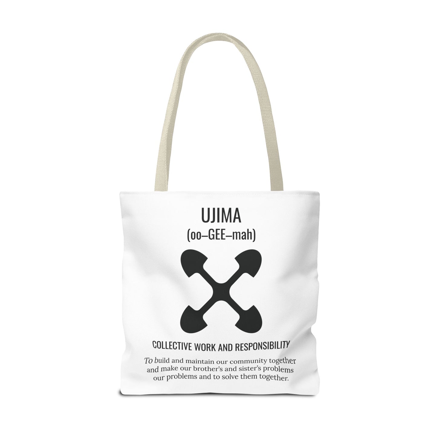 Ujima (Day 3) |Collective Work & Responsibility| Tote Bag | White