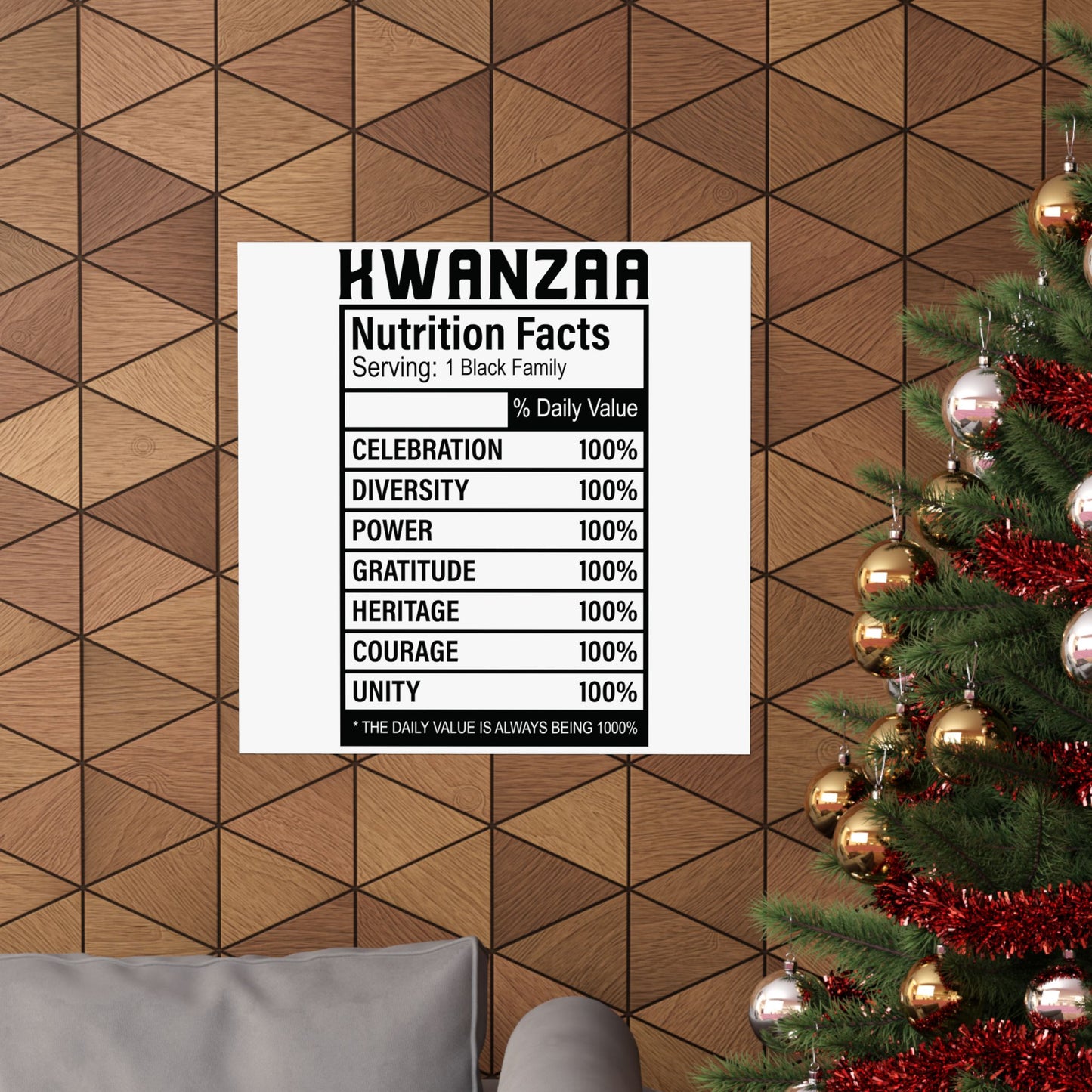 Kwanza Nutritional Facts | Vertical Poster |White|