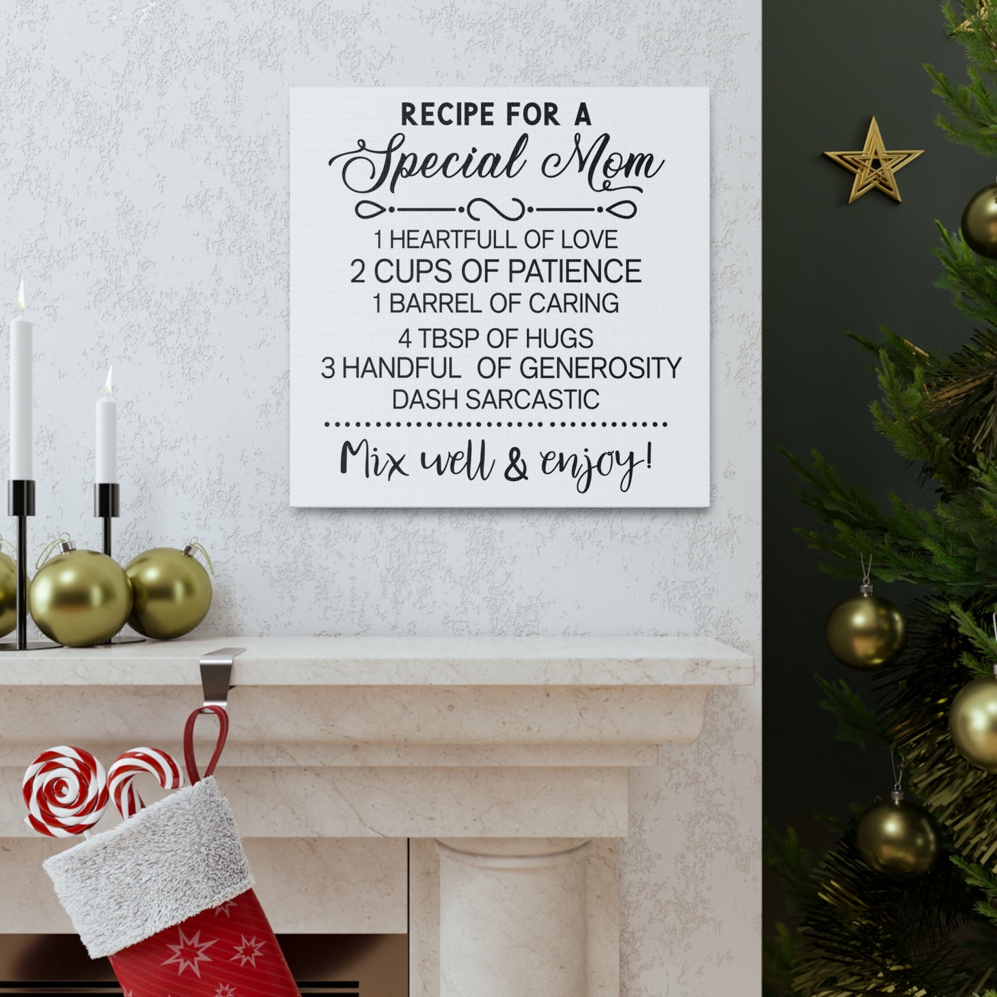 Special Mom Recipe | Canvas Gallery Wrap | White Background
